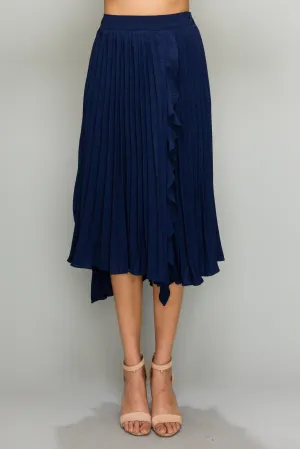 Julia Navy Pleated Skirt
