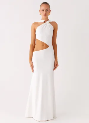 Juliander Knot Maxi Dress - White Comfy Layers