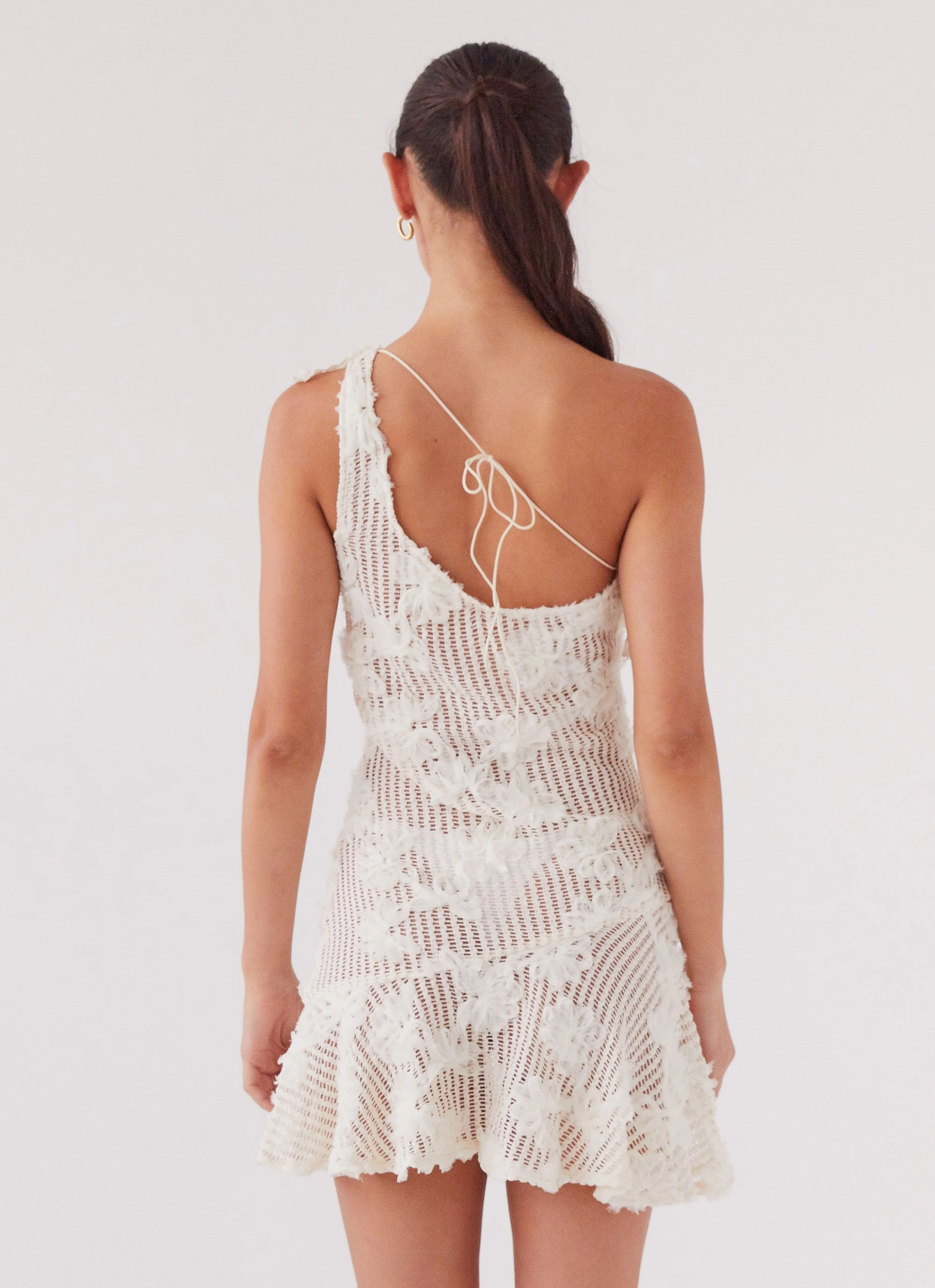 Juliette Embroidered Mini Dress - Ivory Tea Subtle tone