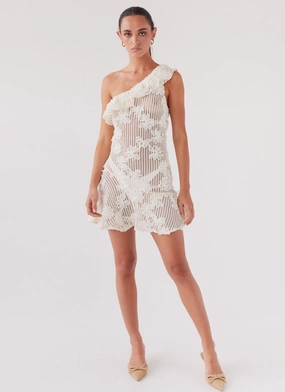 All-Occasion Wear Juliette Embroidered Mini Dress - Ivory Tea