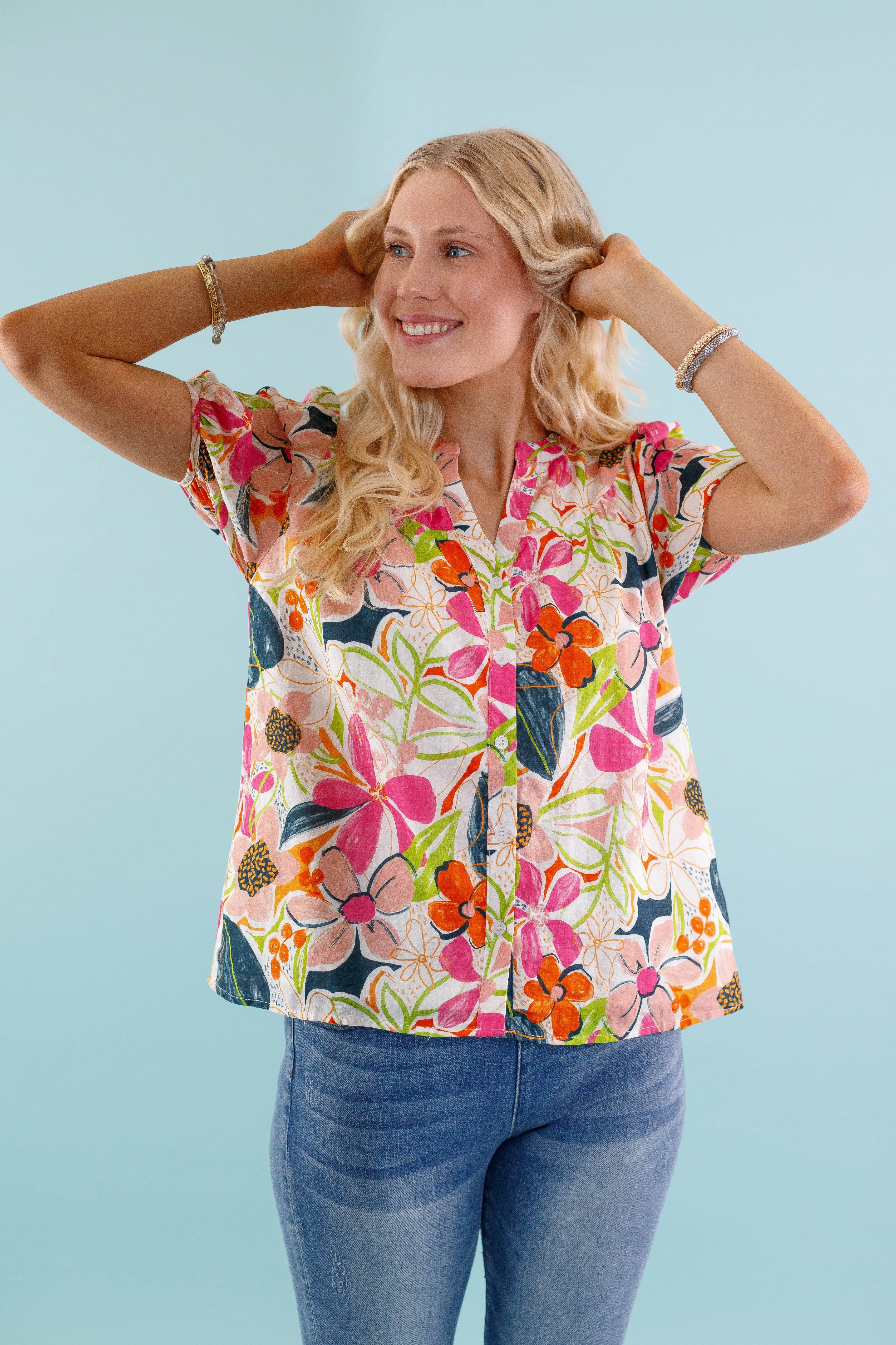 FlexibleRibbing Temperature control Jump Right In Blouse