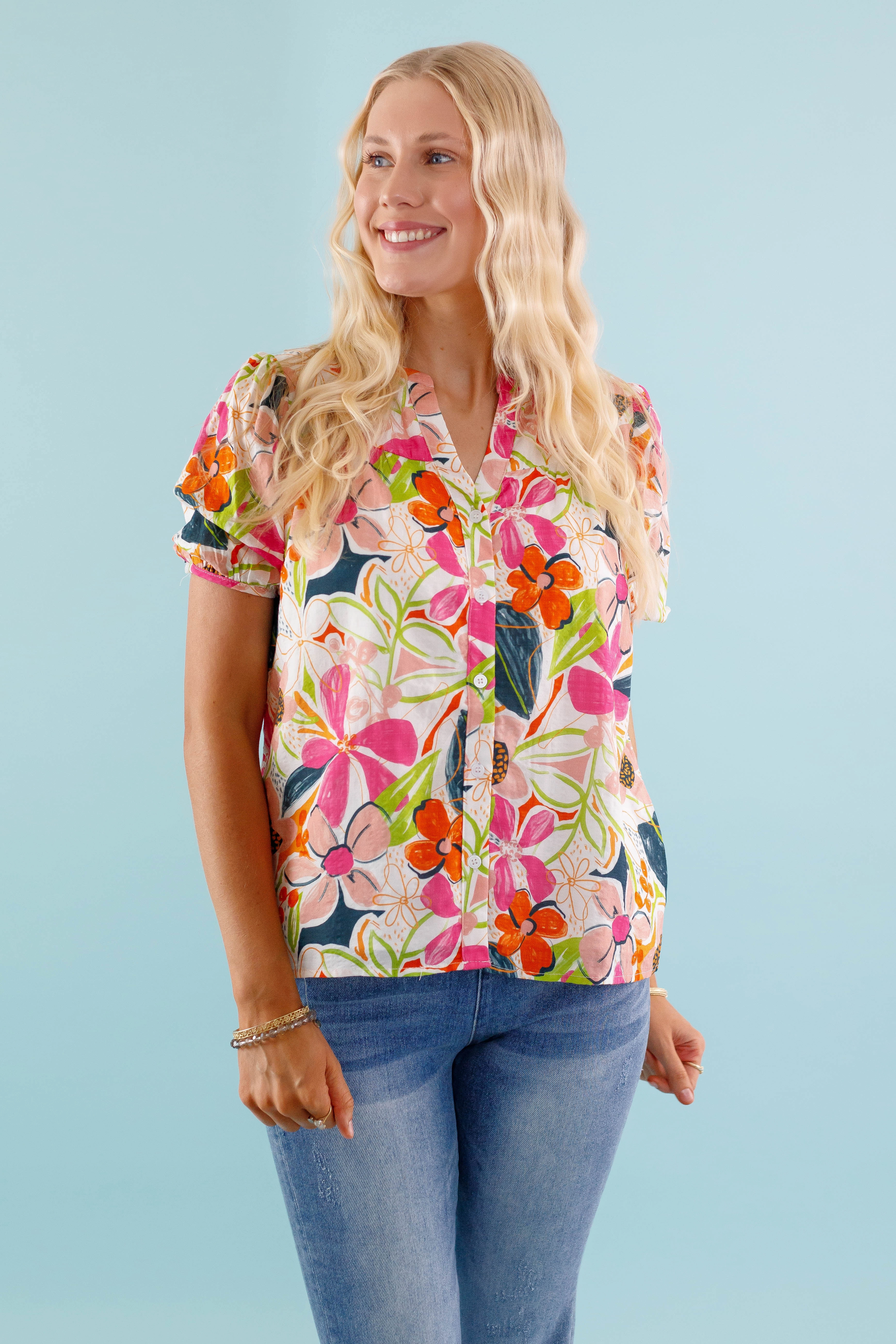 Soft Hoodie ReinforcedShoulders Jump Right In Blouse