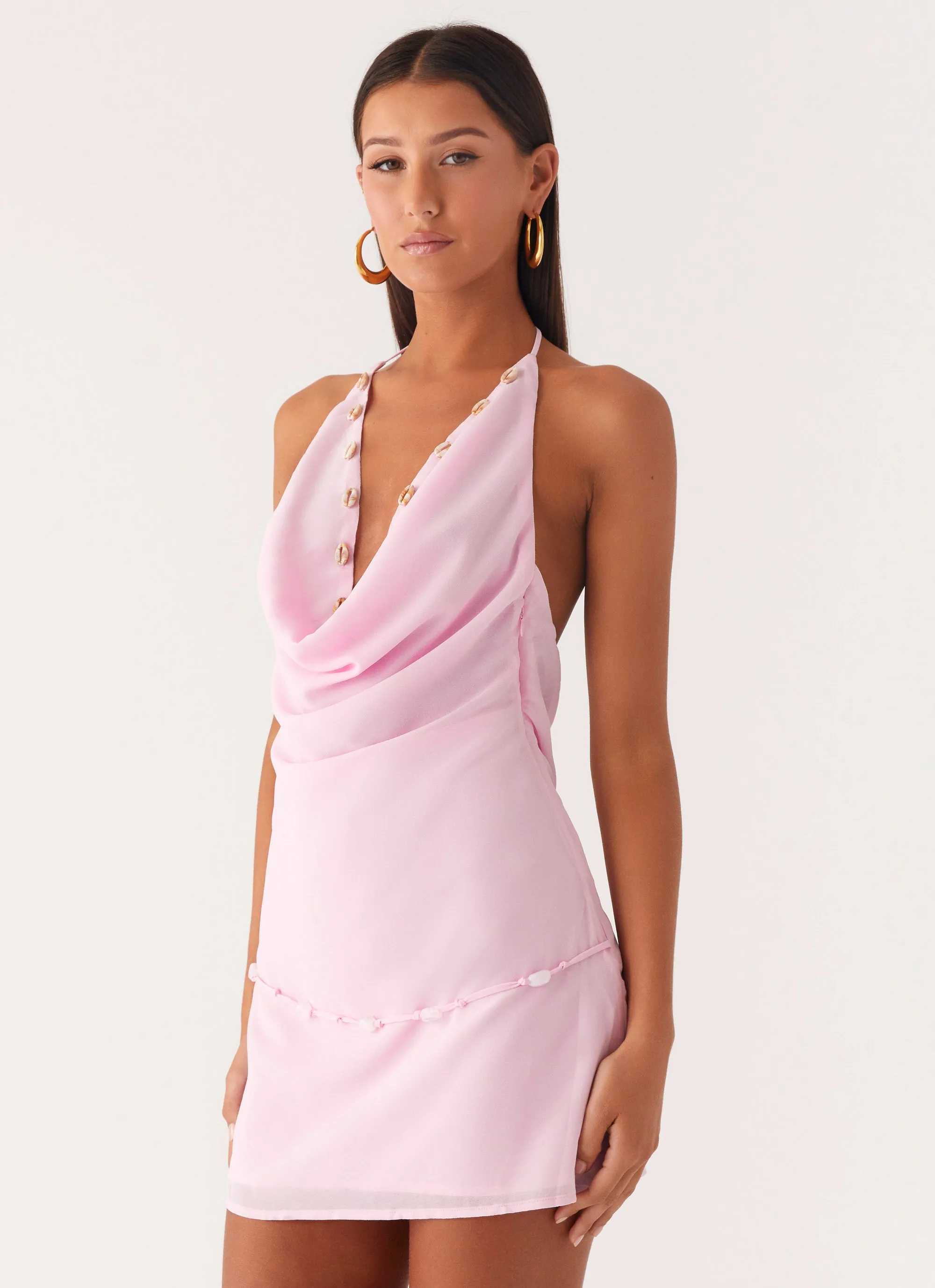 Just for Love Mini Dress - Baby Pink Fashionable Layers Pastel-Tone