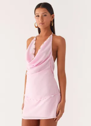 Just for Love Mini Dress - Baby Pink Fashionable Layers Pastel-Tone