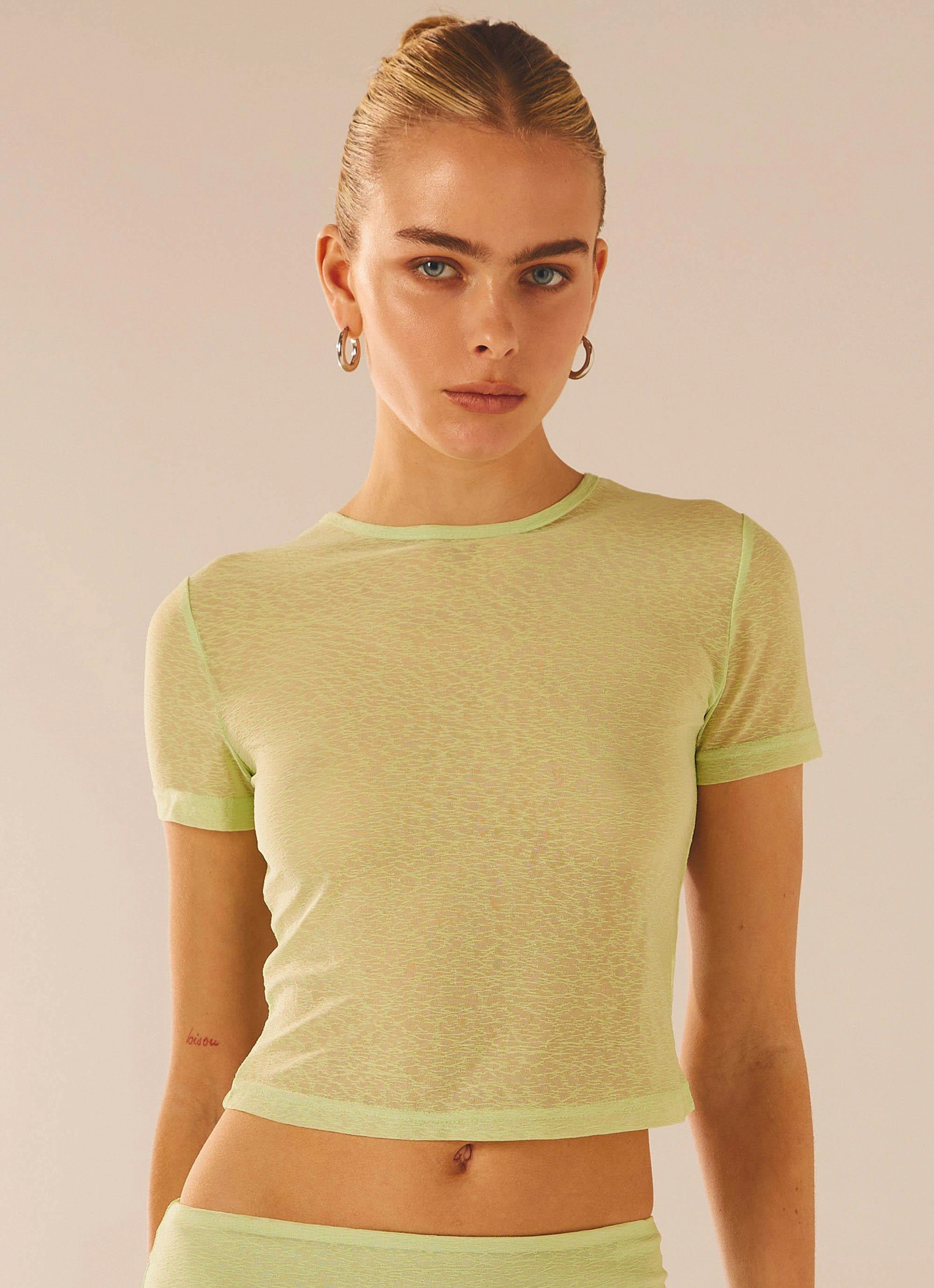 hypoallergenic material Just Like Magic Mesh Tee - Lime