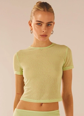 hypoallergenic material Just Like Magic Mesh Tee - Lime