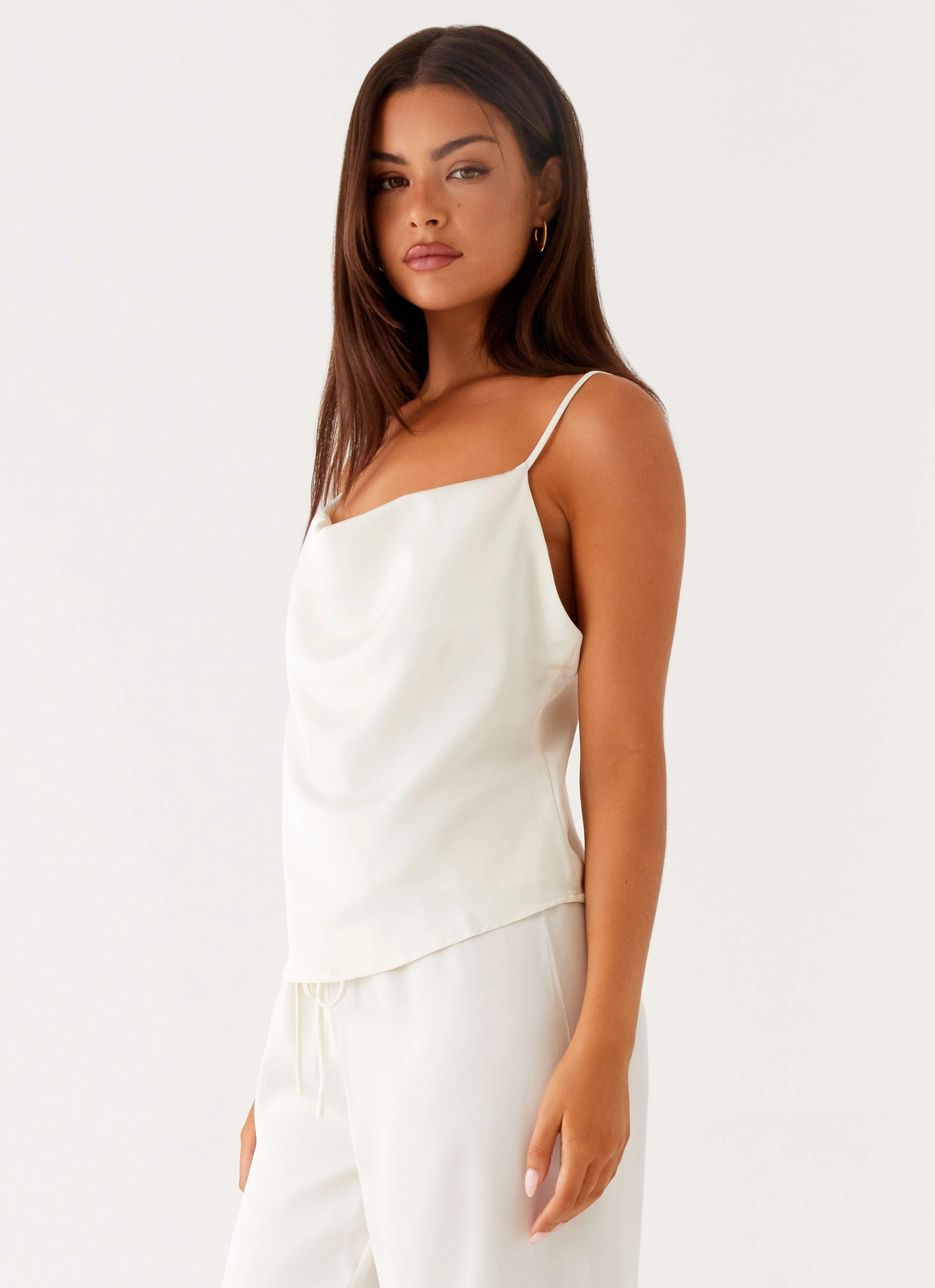 LowProfileDesign Fashion Statement Kaia Cowl Neck Top - Butter