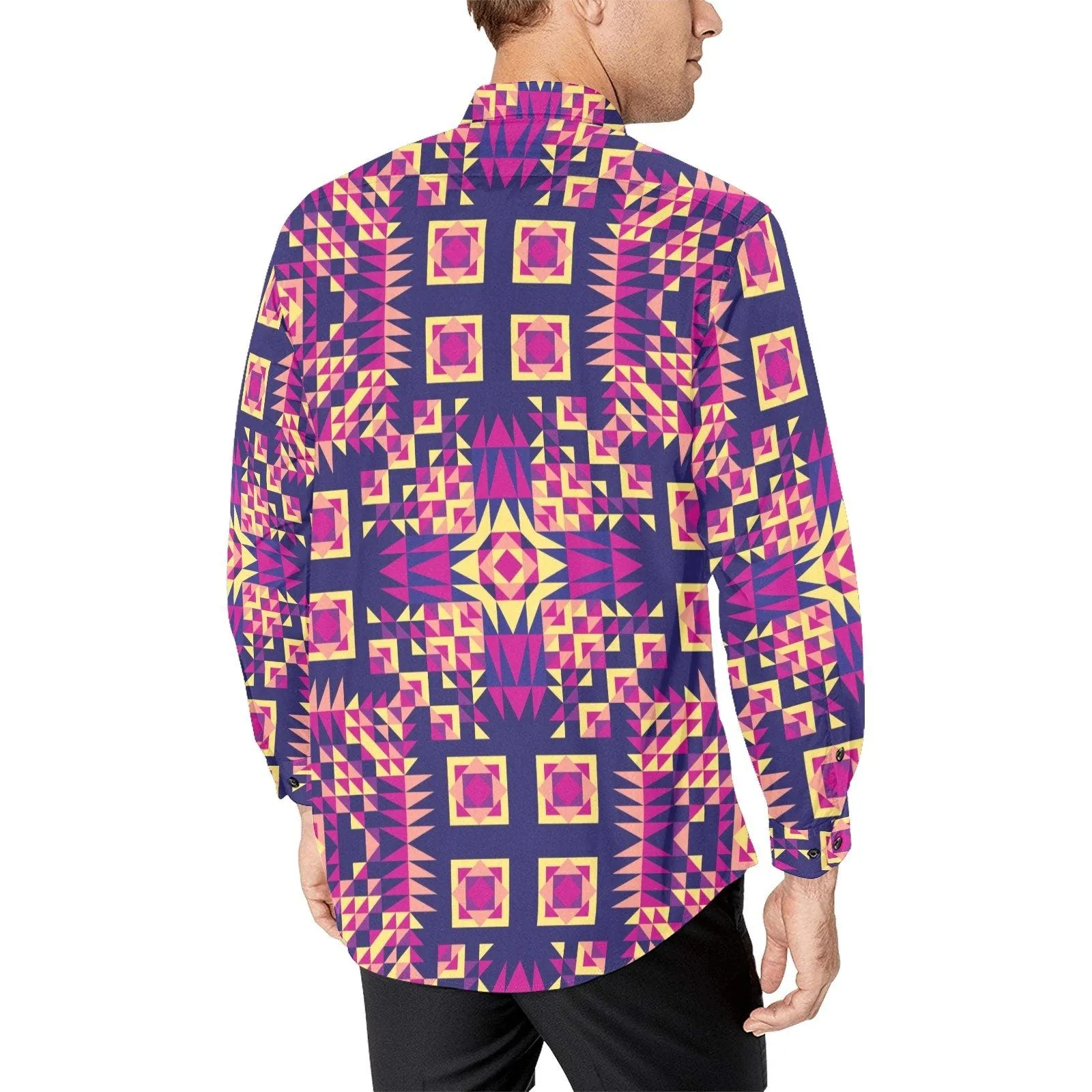 Kaleidoscope Bleu Men's Casual Dress Shirt