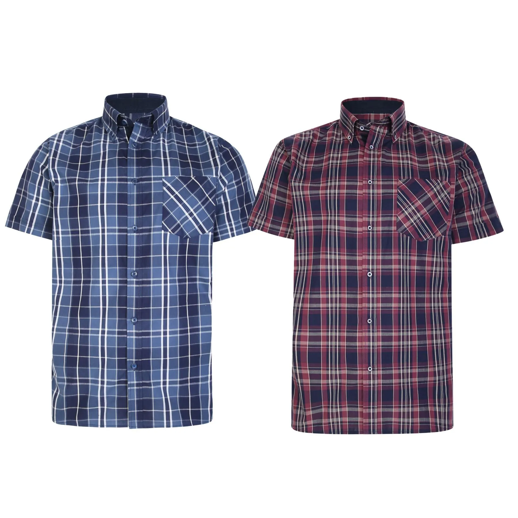 KAM Men's Short Sleeve Check Patterned Shirt Size 2XL to 8XL