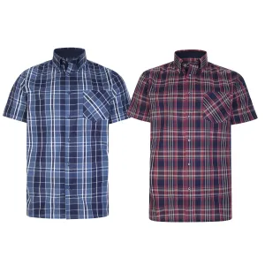 KAM Men's Short Sleeve Check Patterned Shirt Size 2XL to 8XL