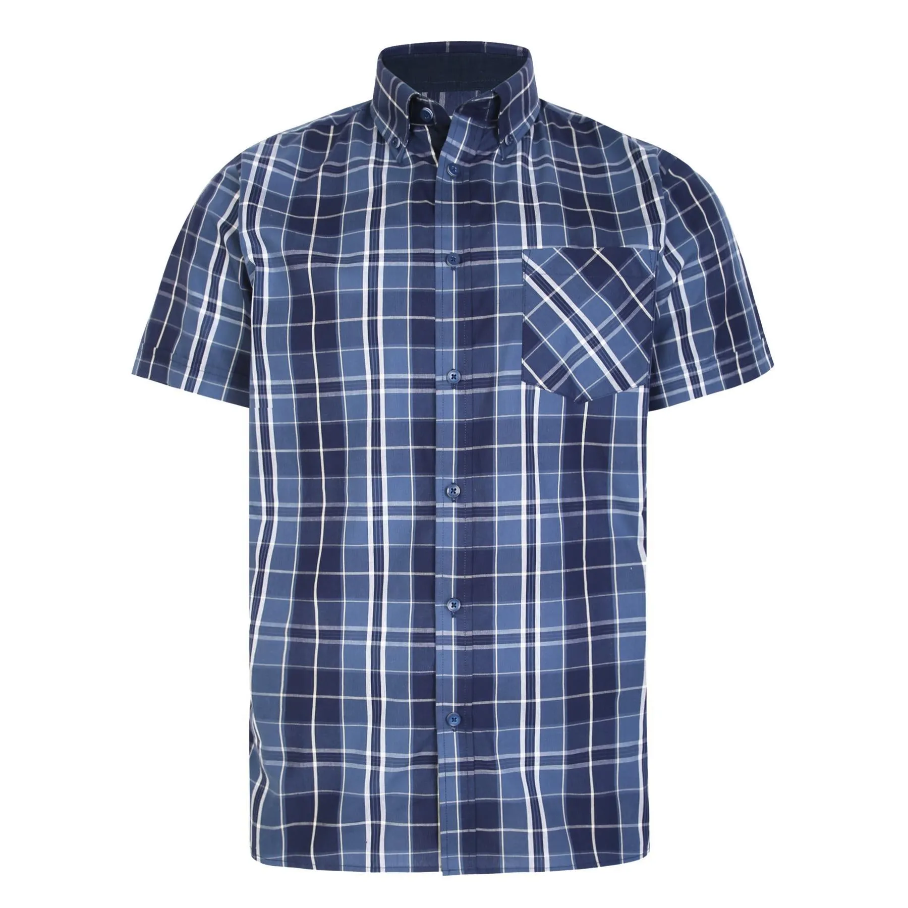 KAM Men's Short Sleeve Check Patterned Shirt Size 2XL to 8XL