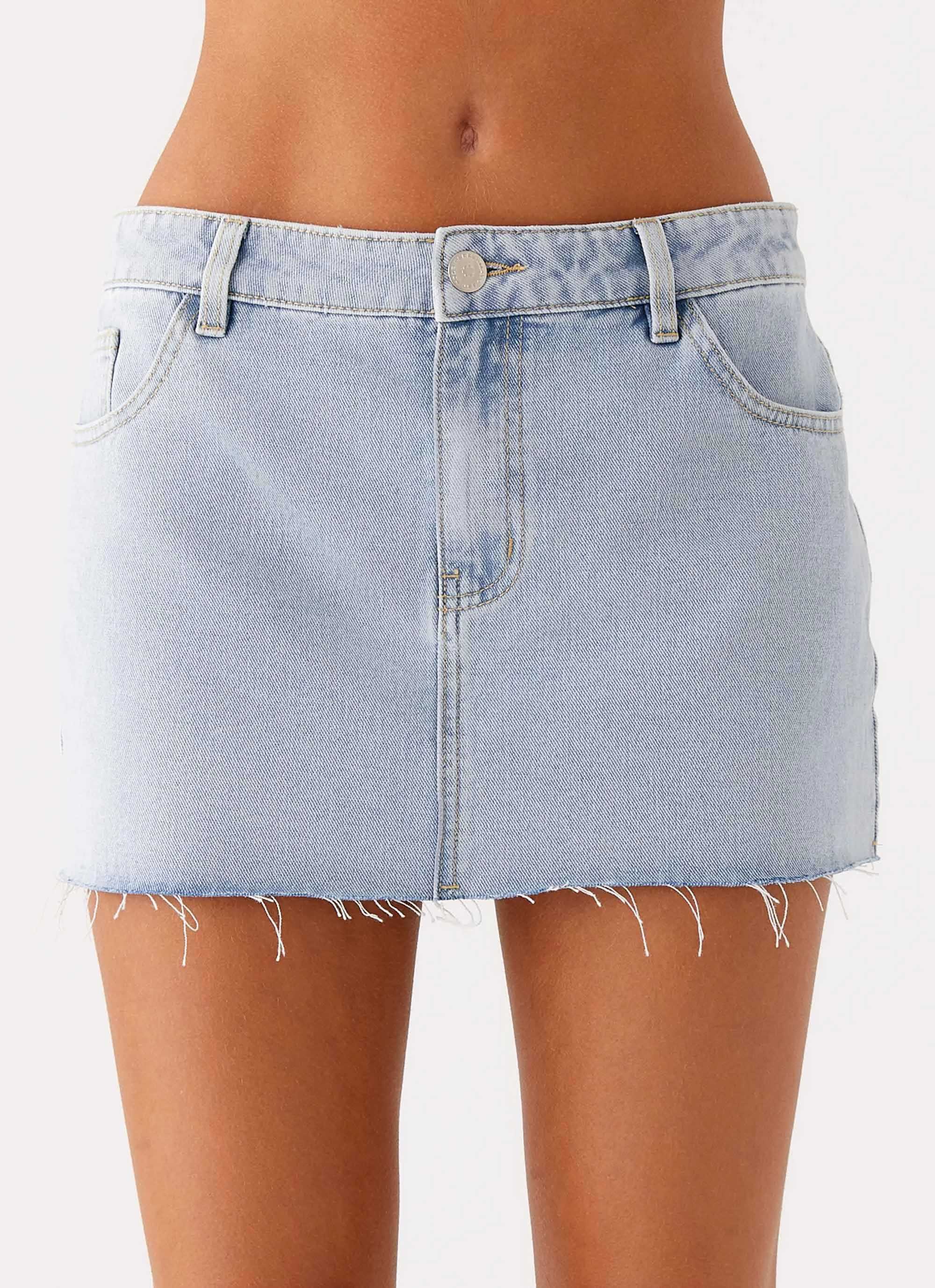 Kamen Low Rise Mini Skirt - Light Denim Cool Comfort