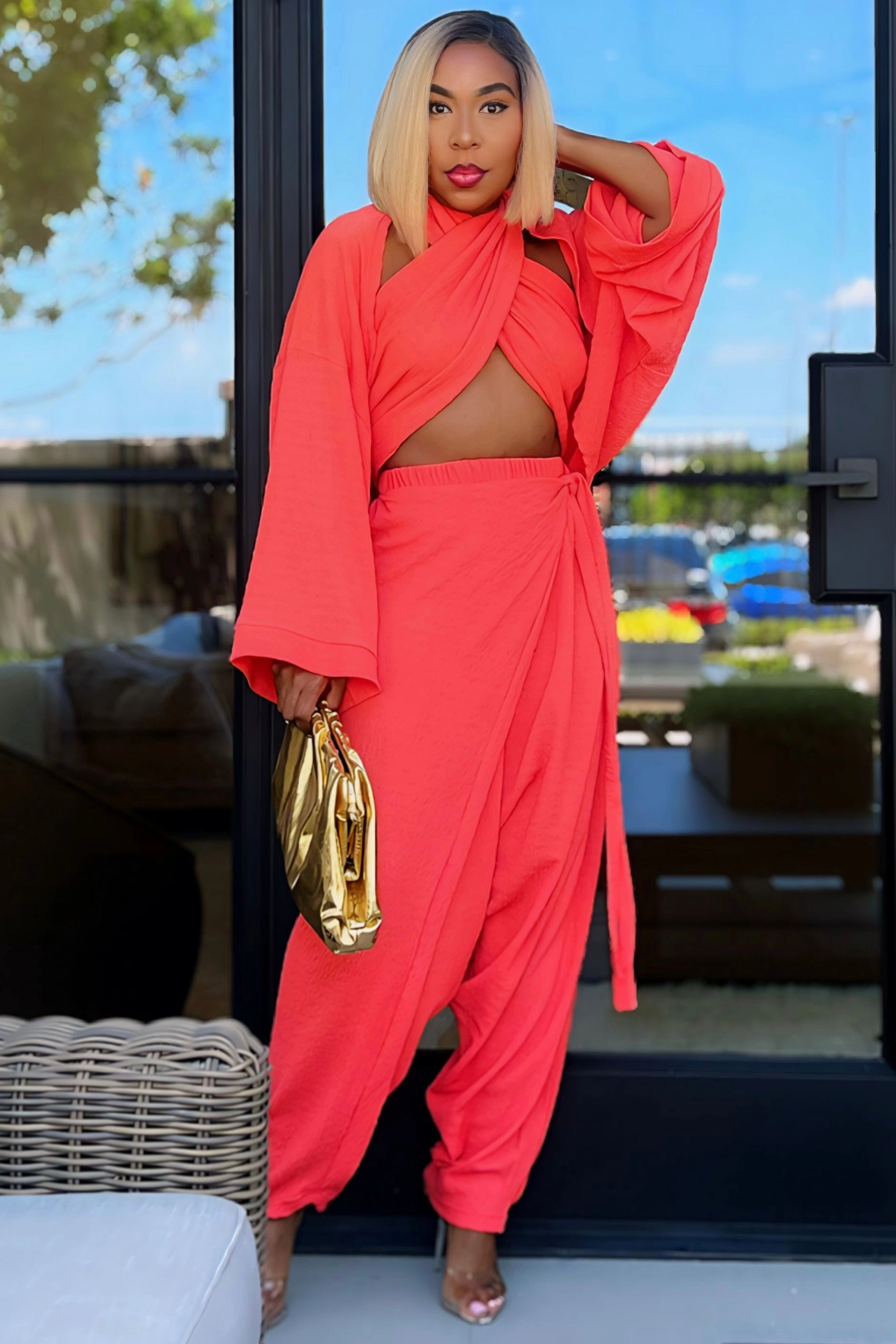 Stay Flexible Karan Cozy Knit Three Piece Luxury Loungewear Set