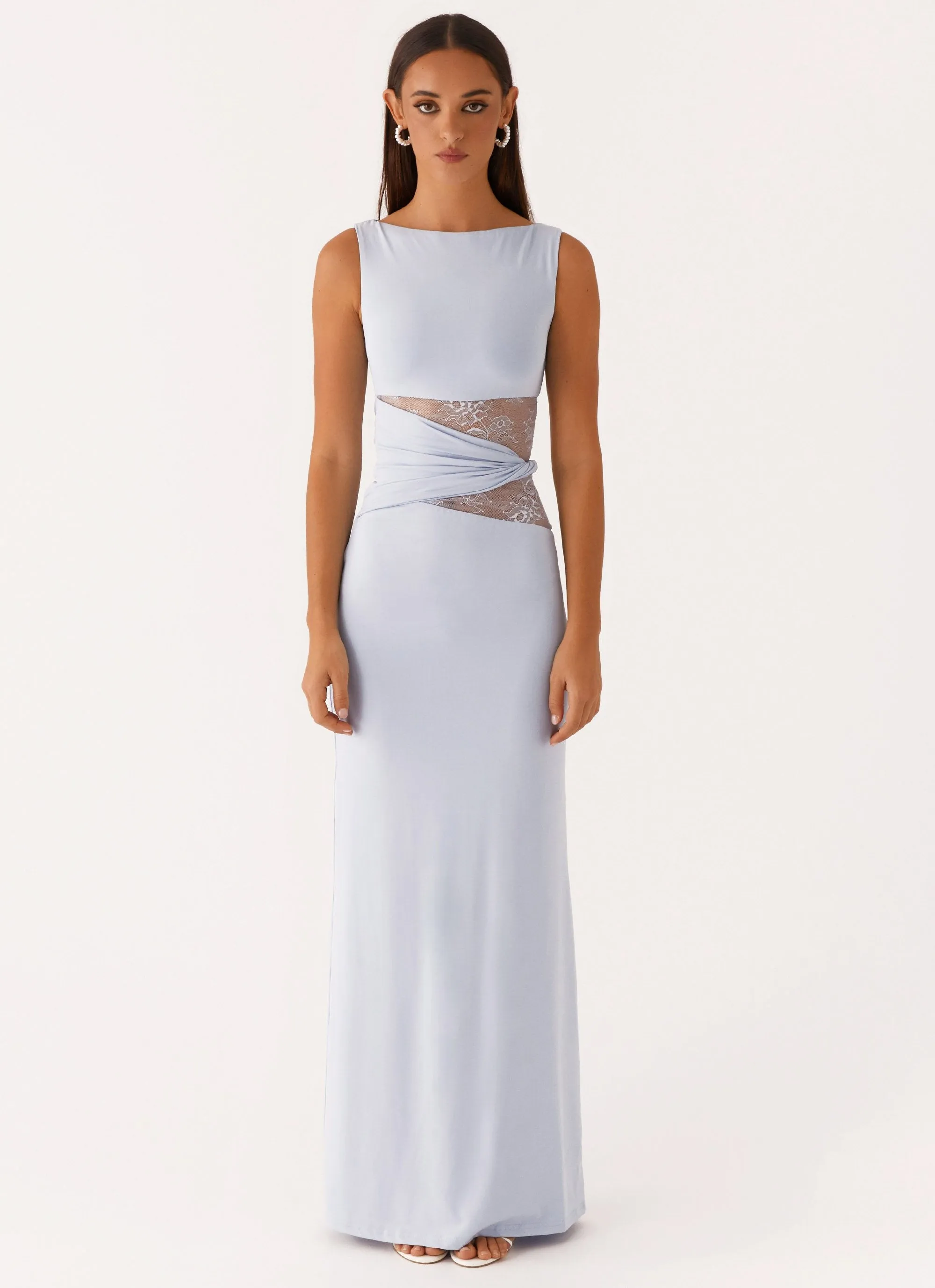 Light and Breezy Wool-Blend Karma Maxi Dress - Blue