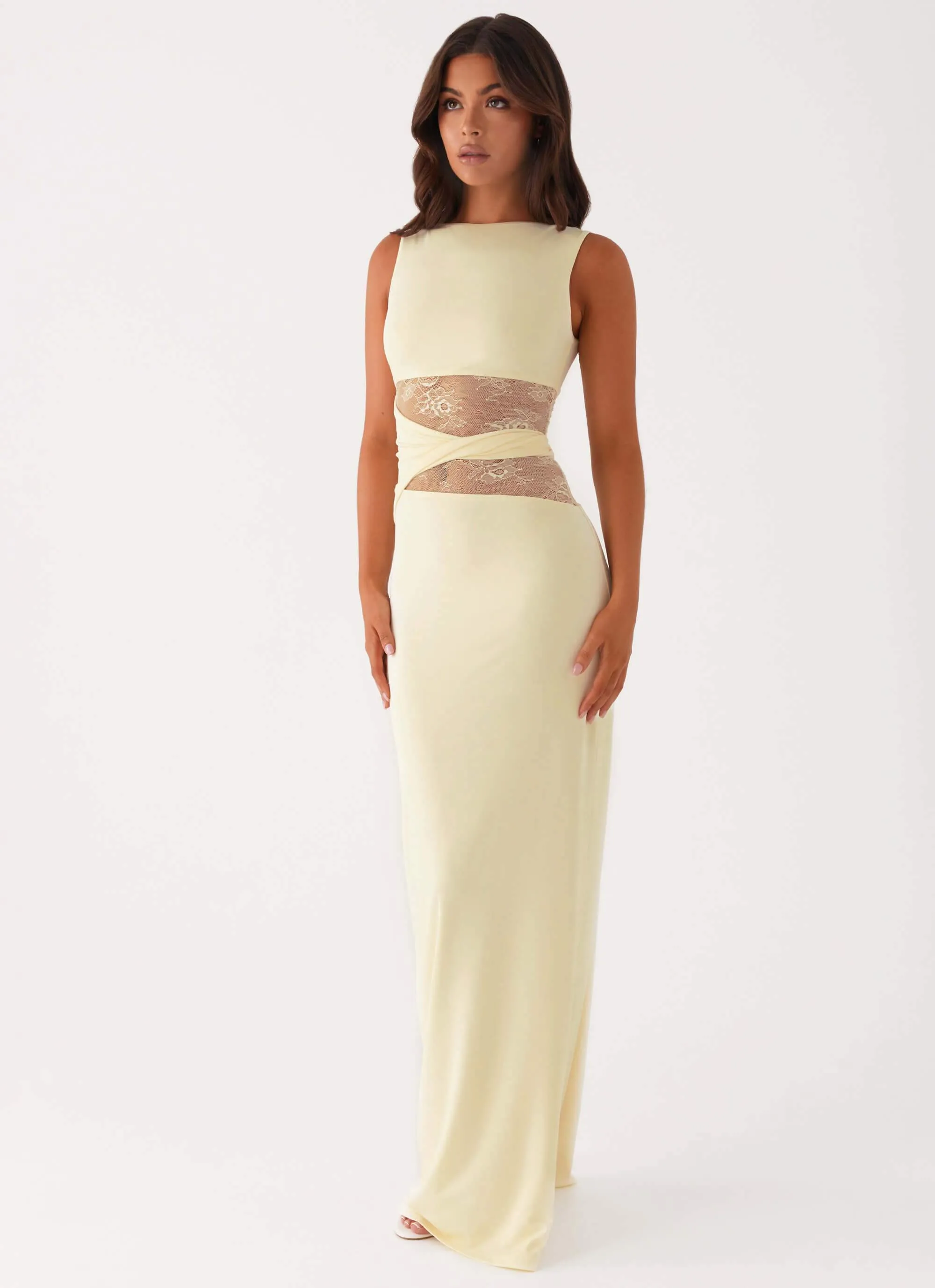 Light Sheen Soft Flow Karma Maxi Dress - Yellow