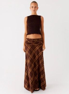 Karolina Maxi Skirt - Plaid Casual Comfort Fit