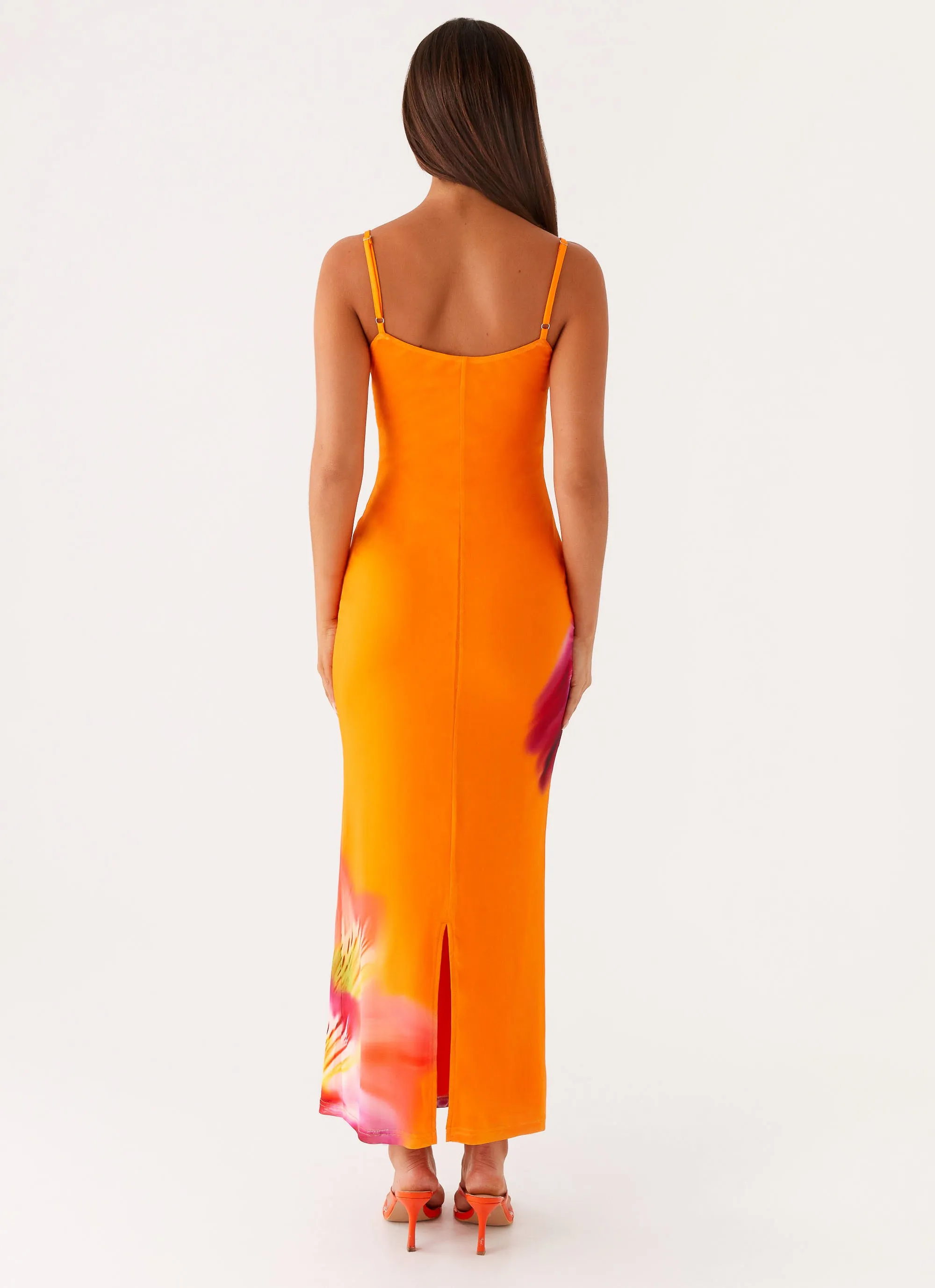 Classic Layering Kasey Midi Dress - Orange Tropical