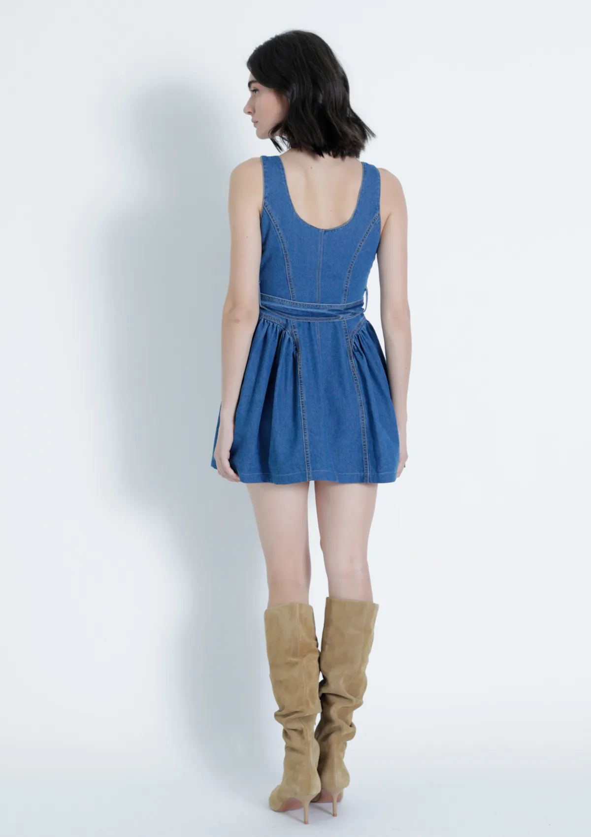 Katerina Denim Mini Dress Villa Mood Smart and Chic
