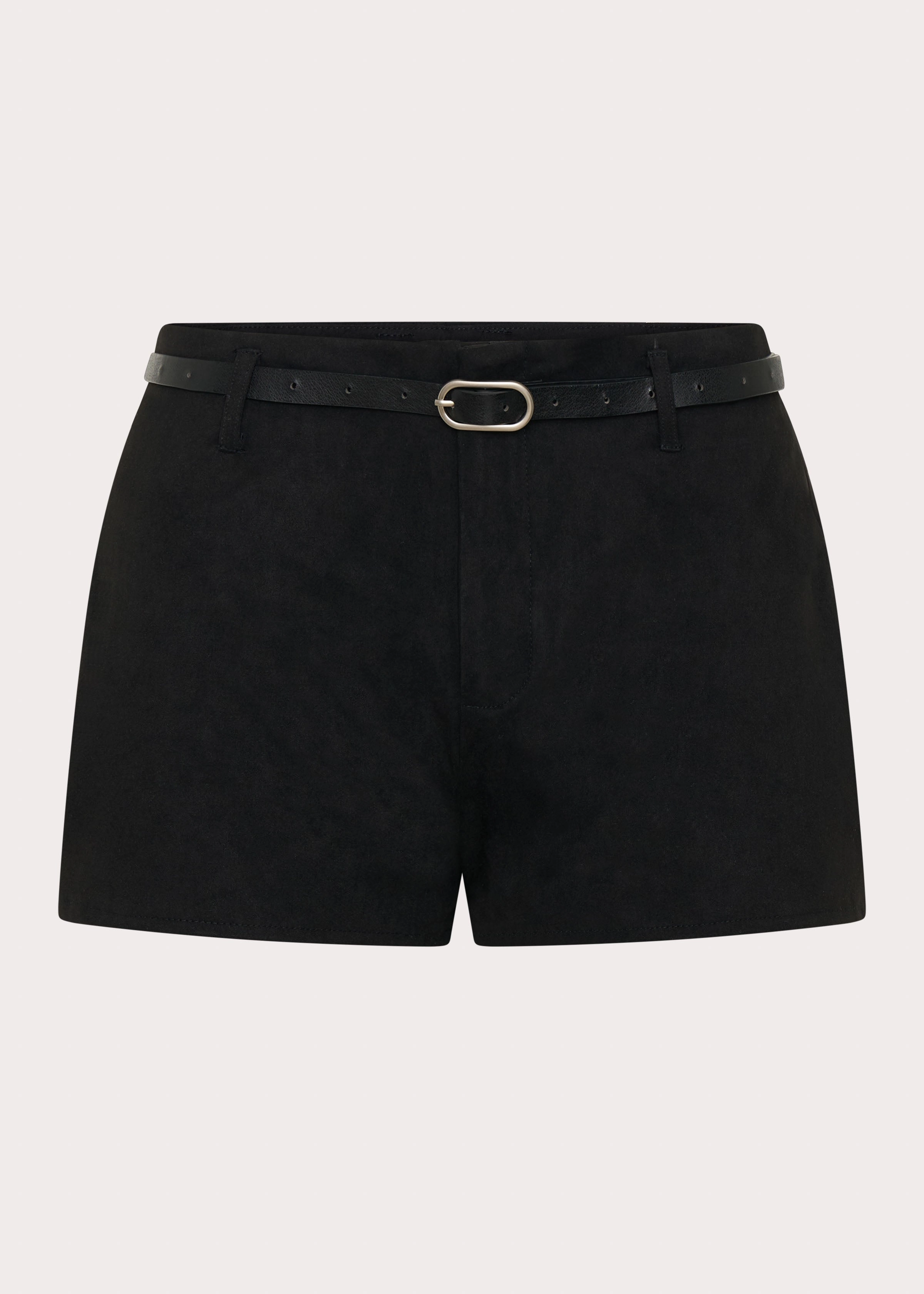 Lightweight Fit Comfy Feel Katie Suede Mini Shorts - Black
