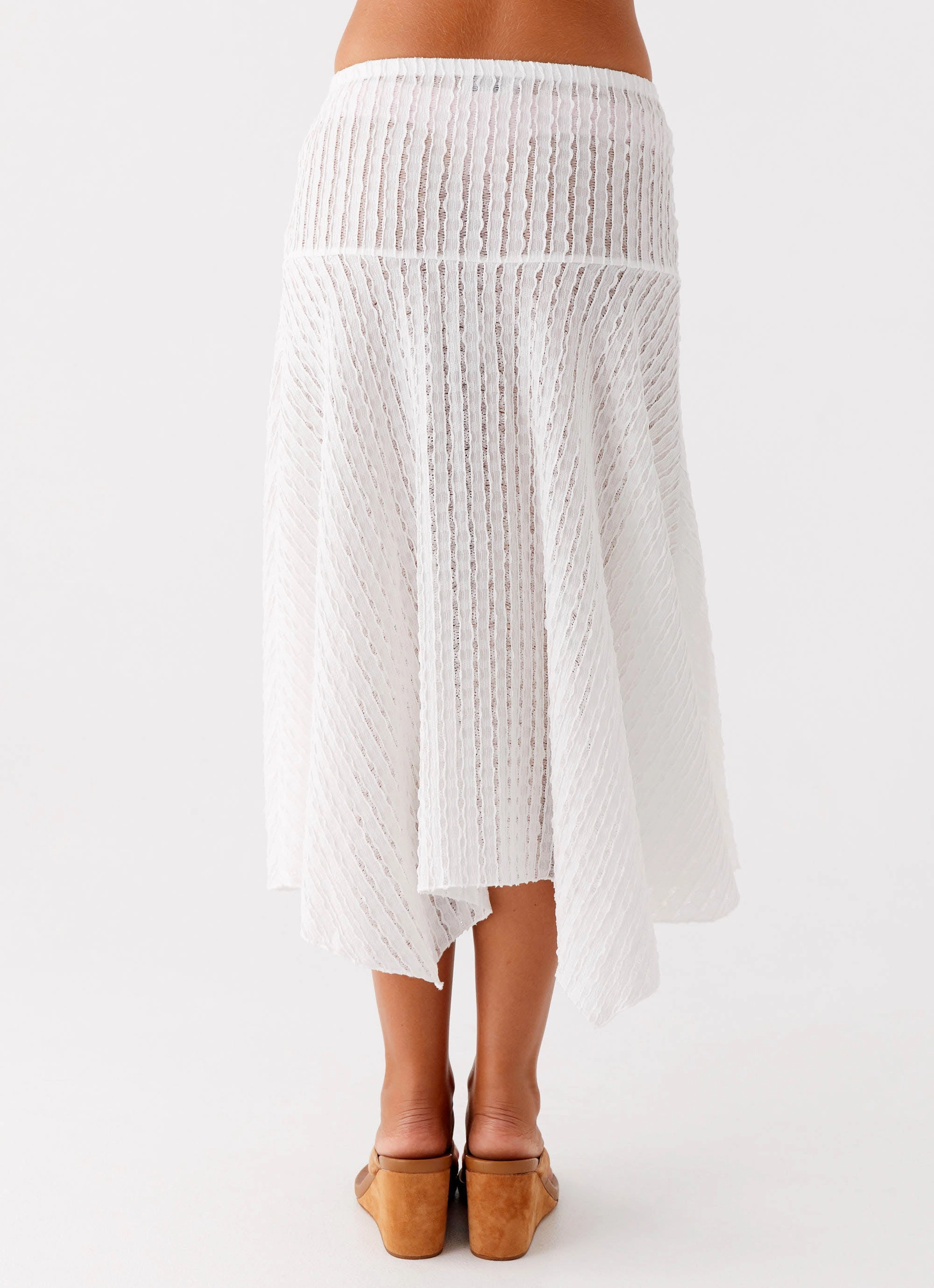 Fitted Style Katta Midi Skirt - Ivory