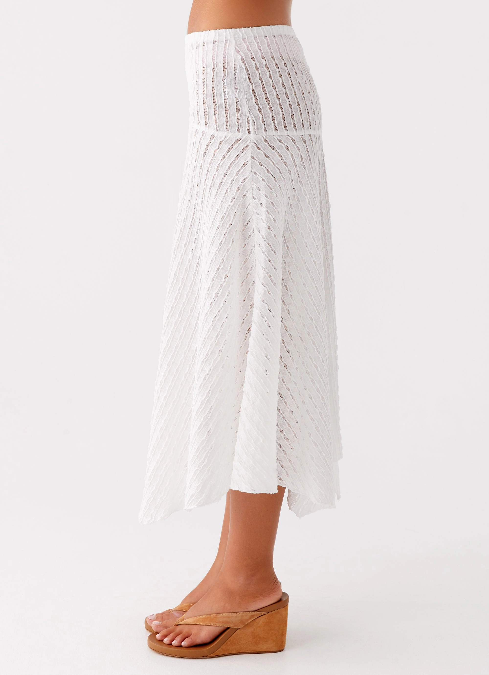 Katta Midi Skirt - Ivory Core Style Urban Edge