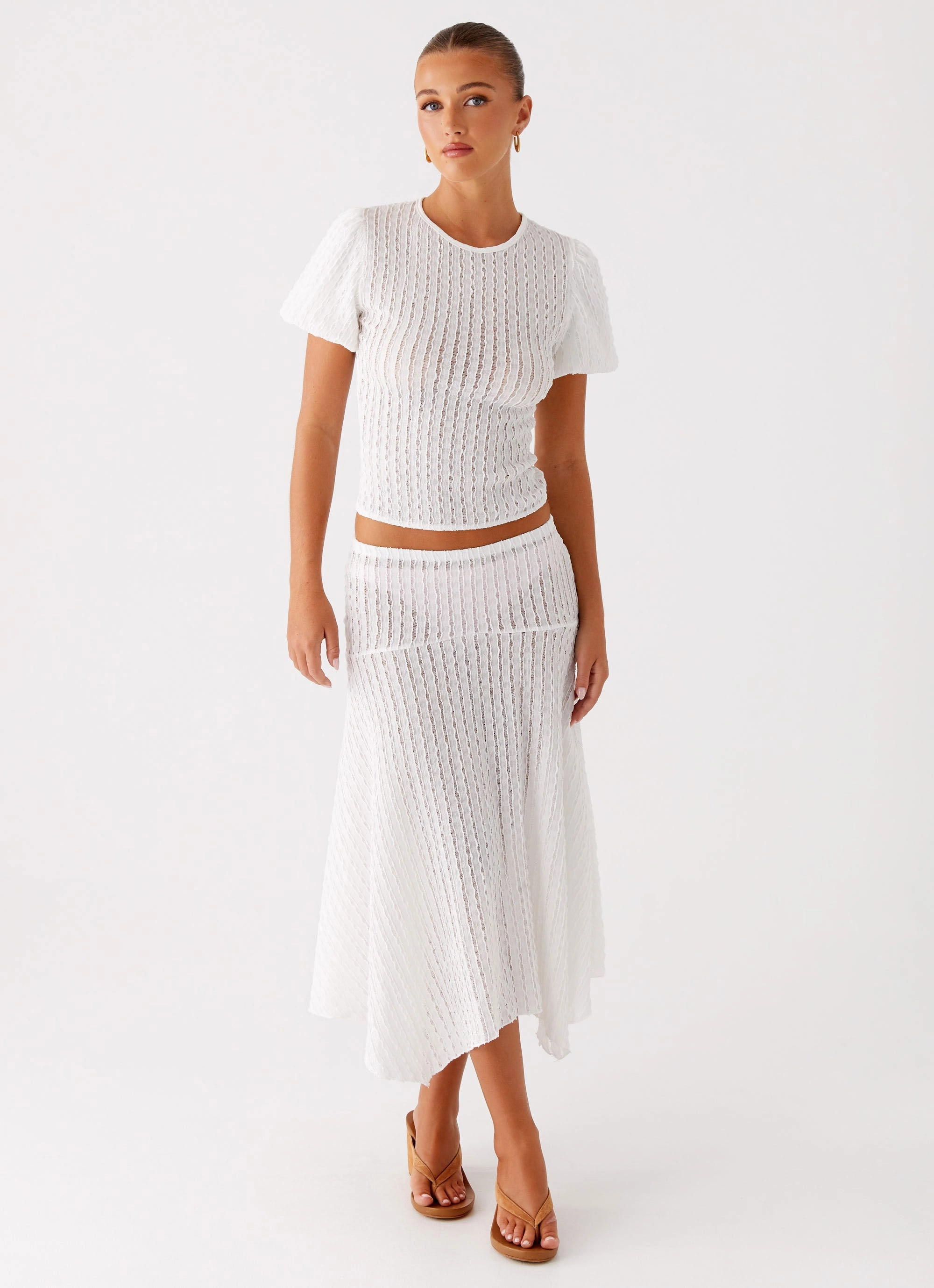 Katta Midi Skirt - Ivory WindResistantMaterial