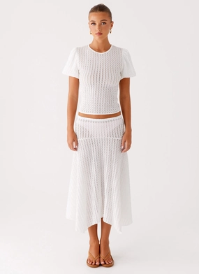 Travel-Ready Functional Fashion Katta Midi Skirt - Ivory