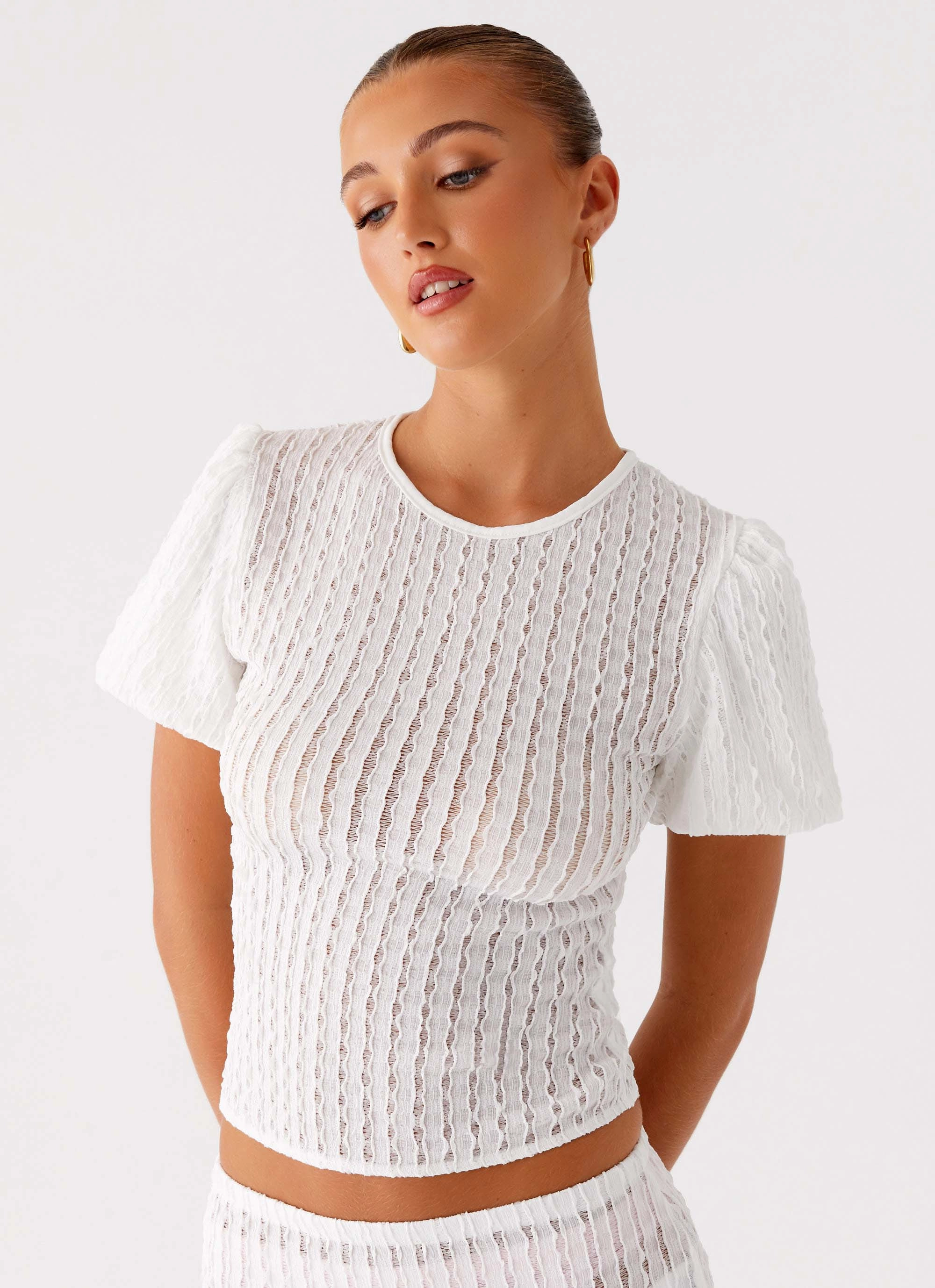 Earthy Tone Colorways Katta Top - Ivory