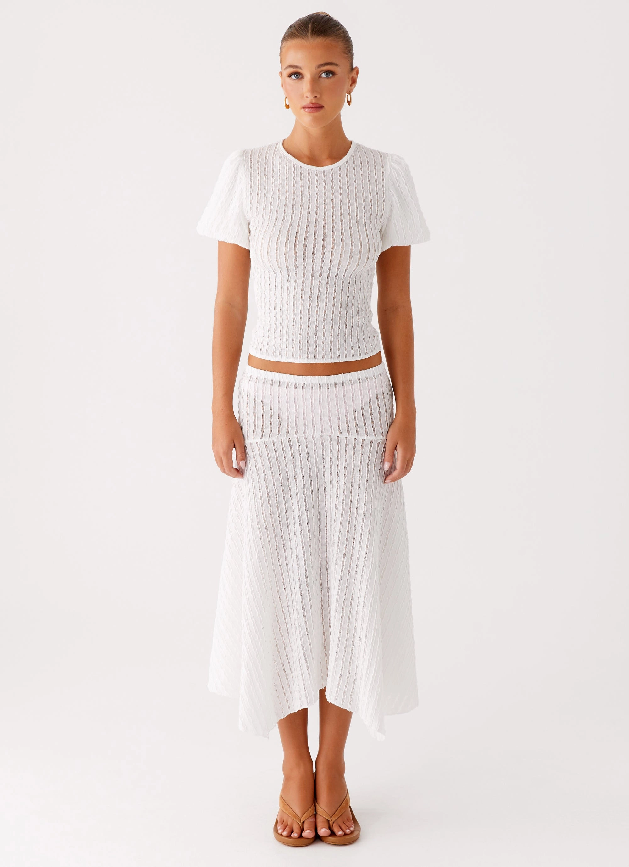 DoubleStitching Fashionable Look Katta Top - Ivory