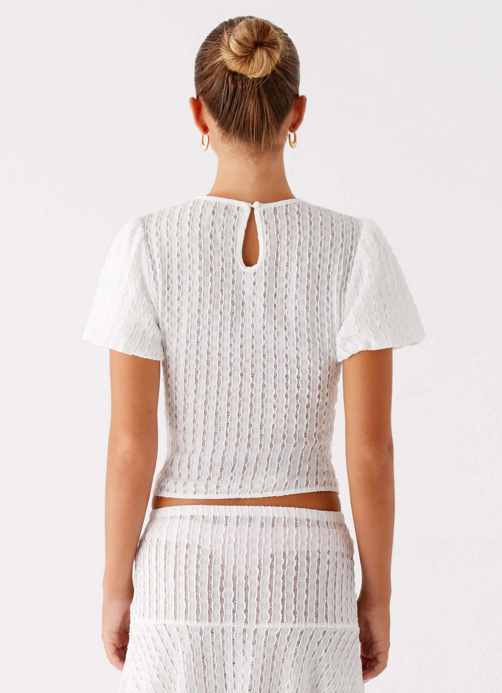 Soft Brushed Lining Katta Top - Ivory