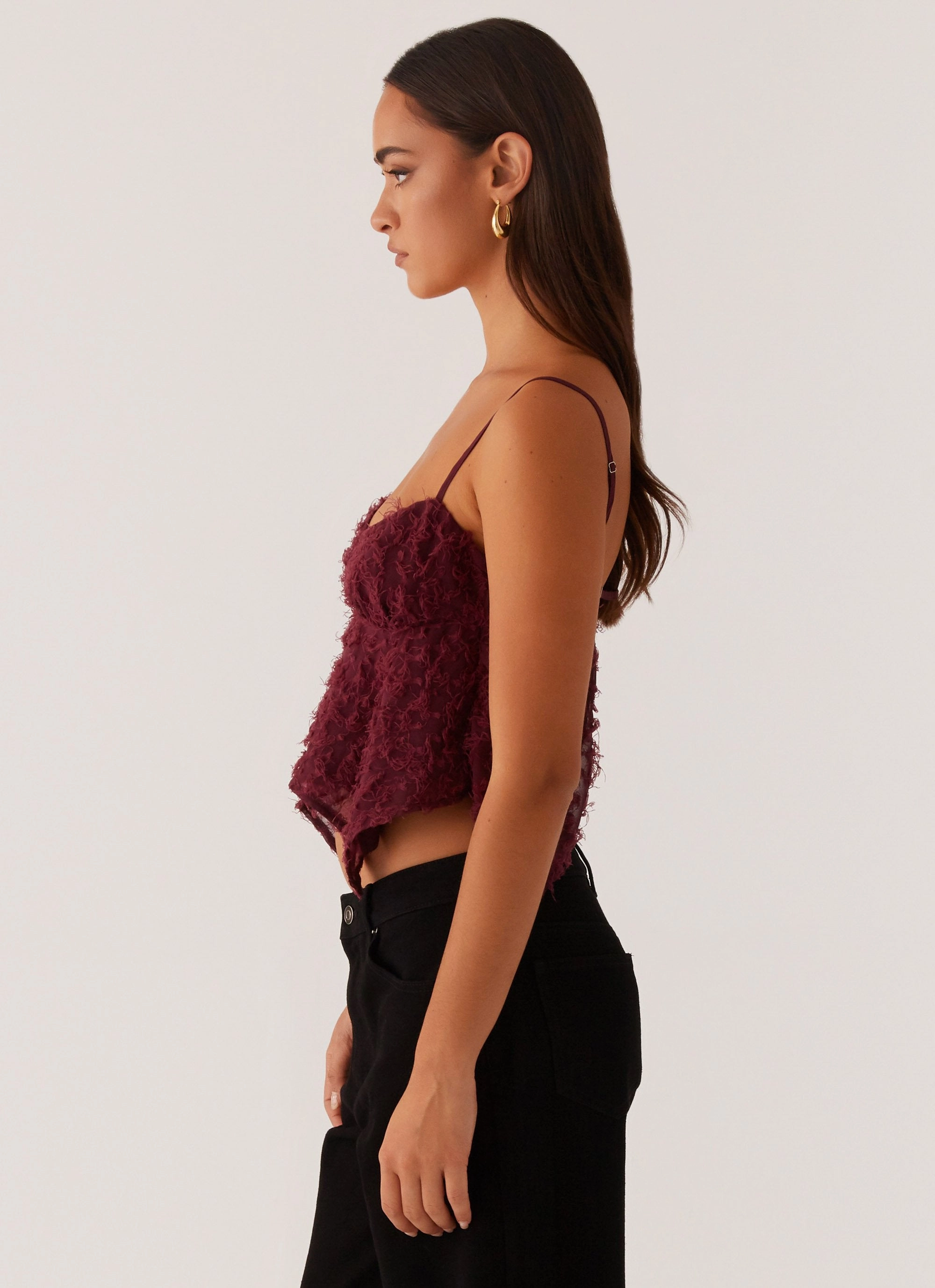 Katya Asymmetric Top - Maroon BoxySilhouette