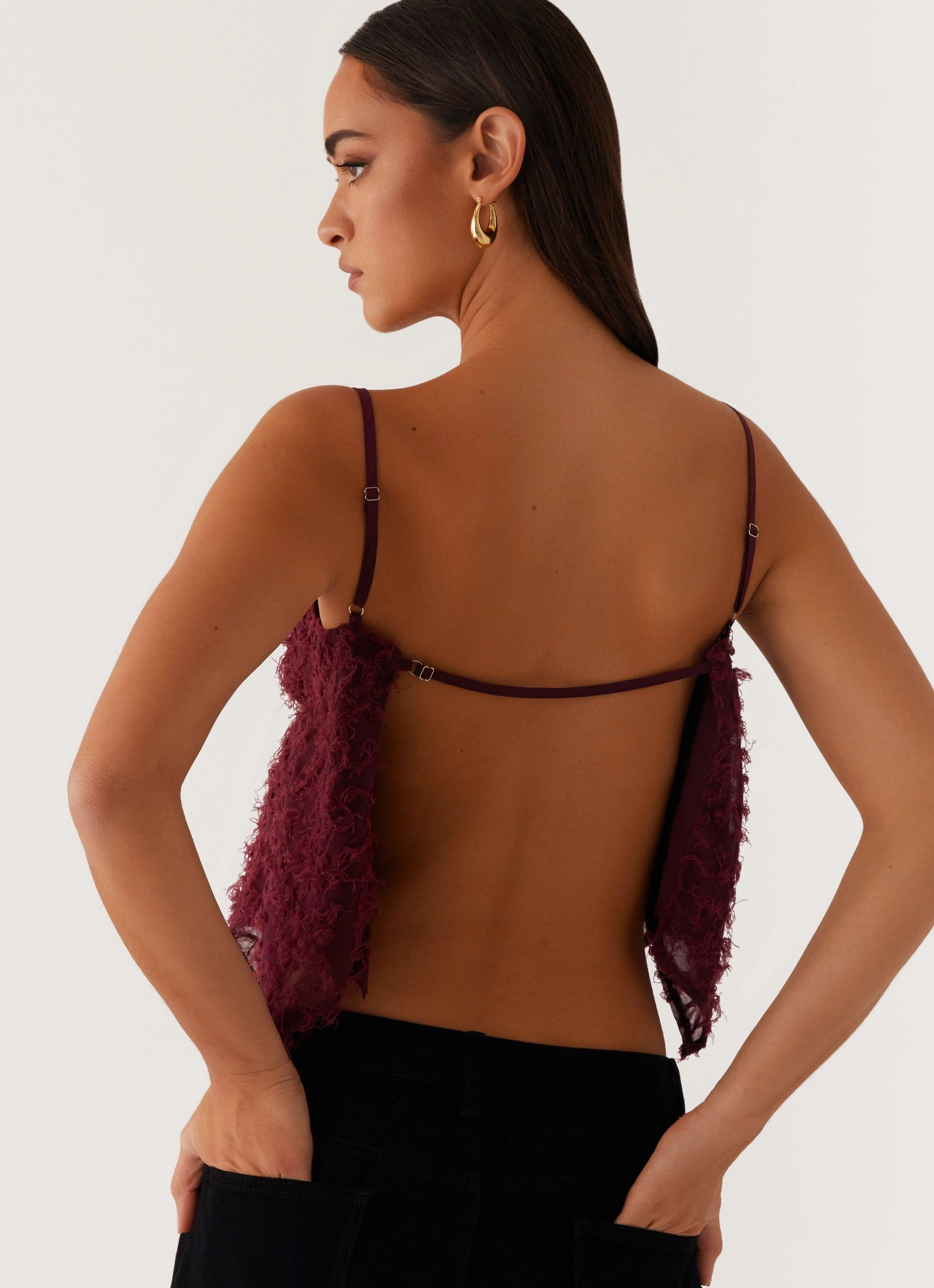 Katya Asymmetric Top - Maroon standard fit Cozy Layer