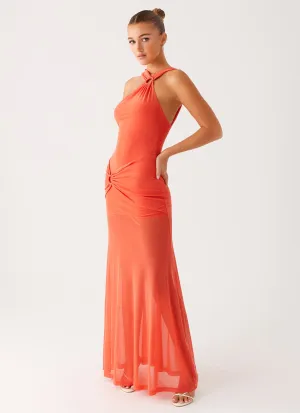 Silky Touch Crystal-Detail Kavala Maxi Dress - Coral