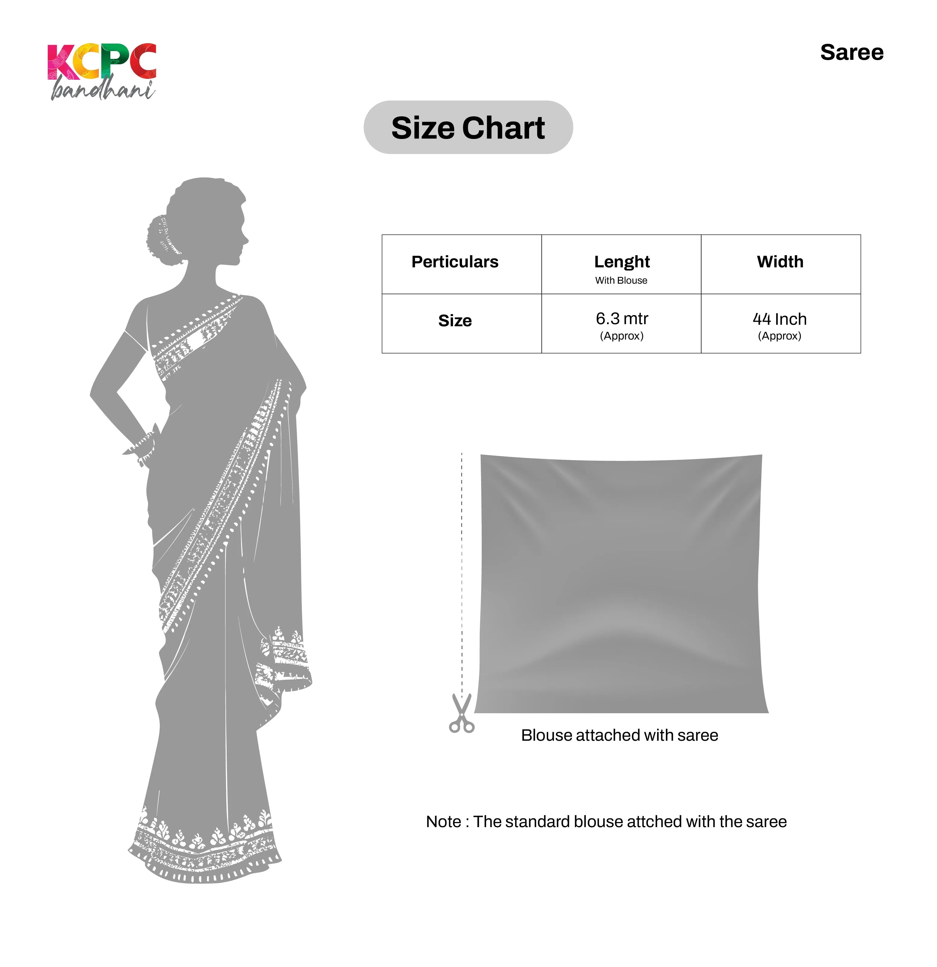 KcPc Pure chiffon jaipuri Saree with zari sequence buti work,VND