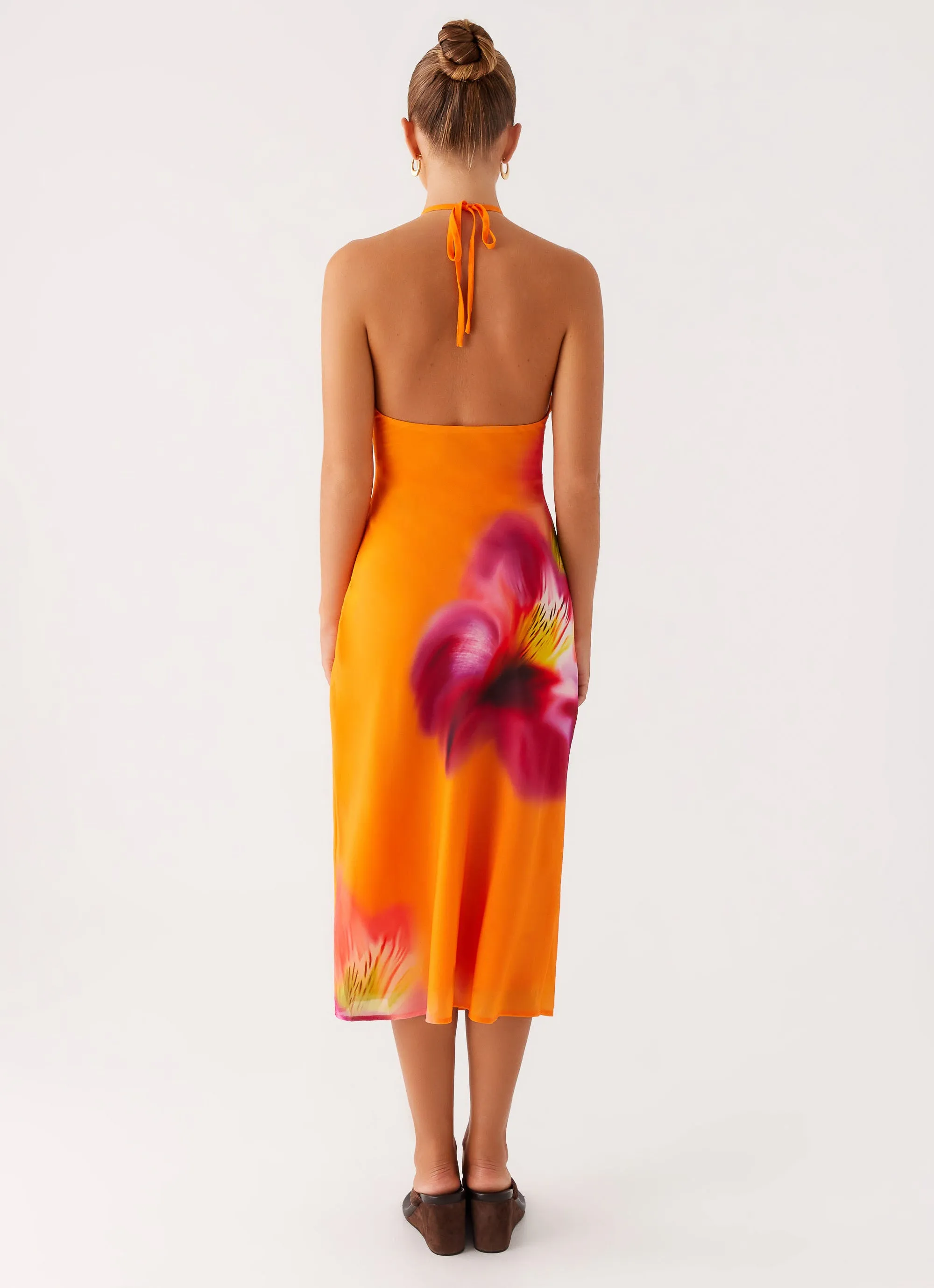 Kea Midi Dress - Orange Tropical Wedding guest Trend Focused