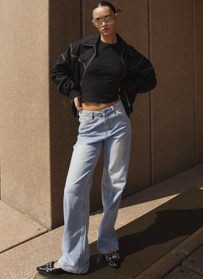Ultimate Comfort Keanna Low Rise Denim Jeans - Light Blue