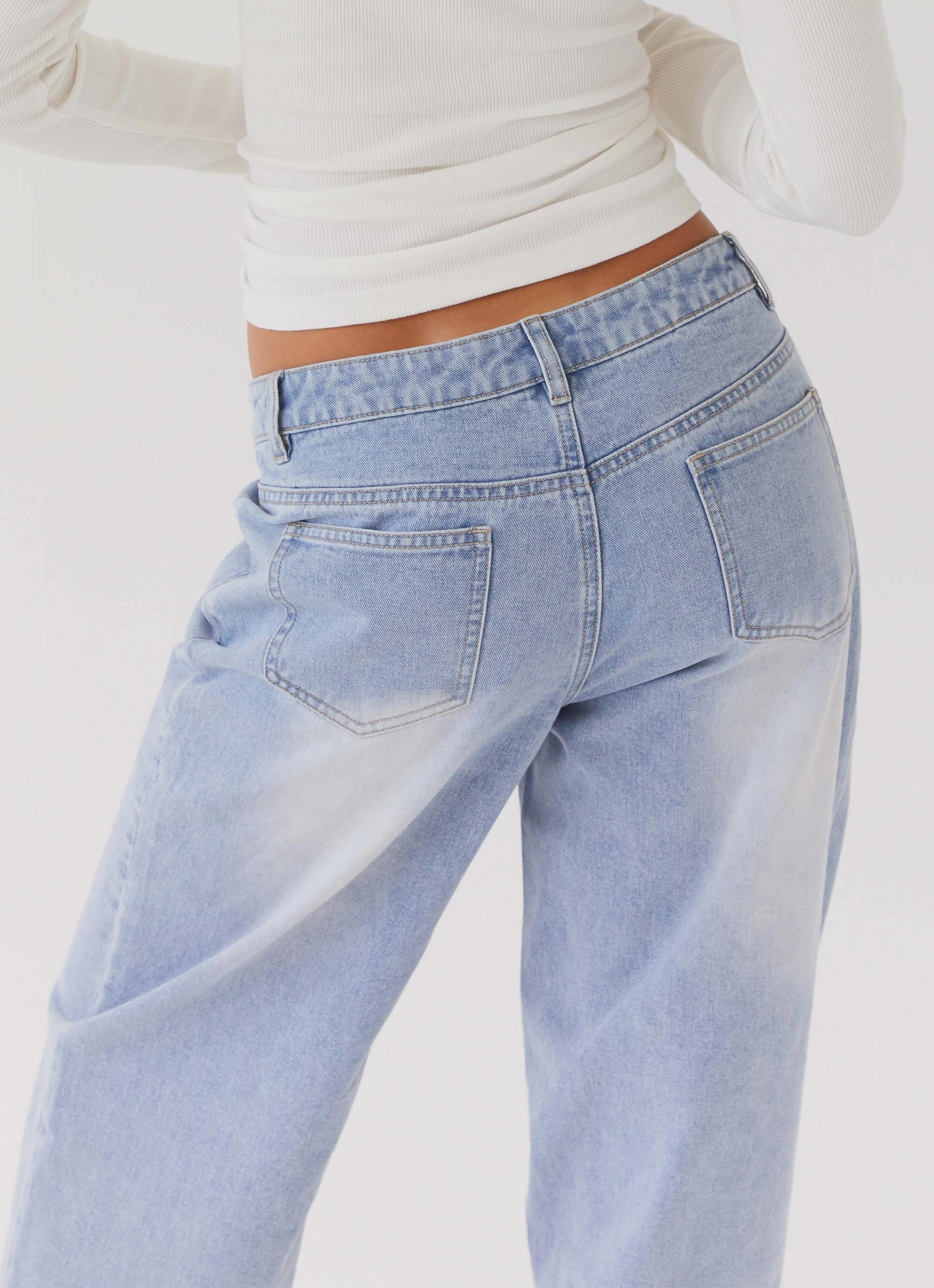 FunctionalZipper Keanna Low Rise Denim Jeans - Light Blue