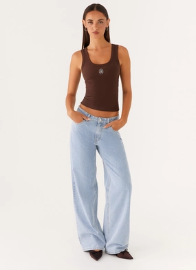 Keanna Low Rise Denim Jeans - Sky Sporty Layers Durable Waistband