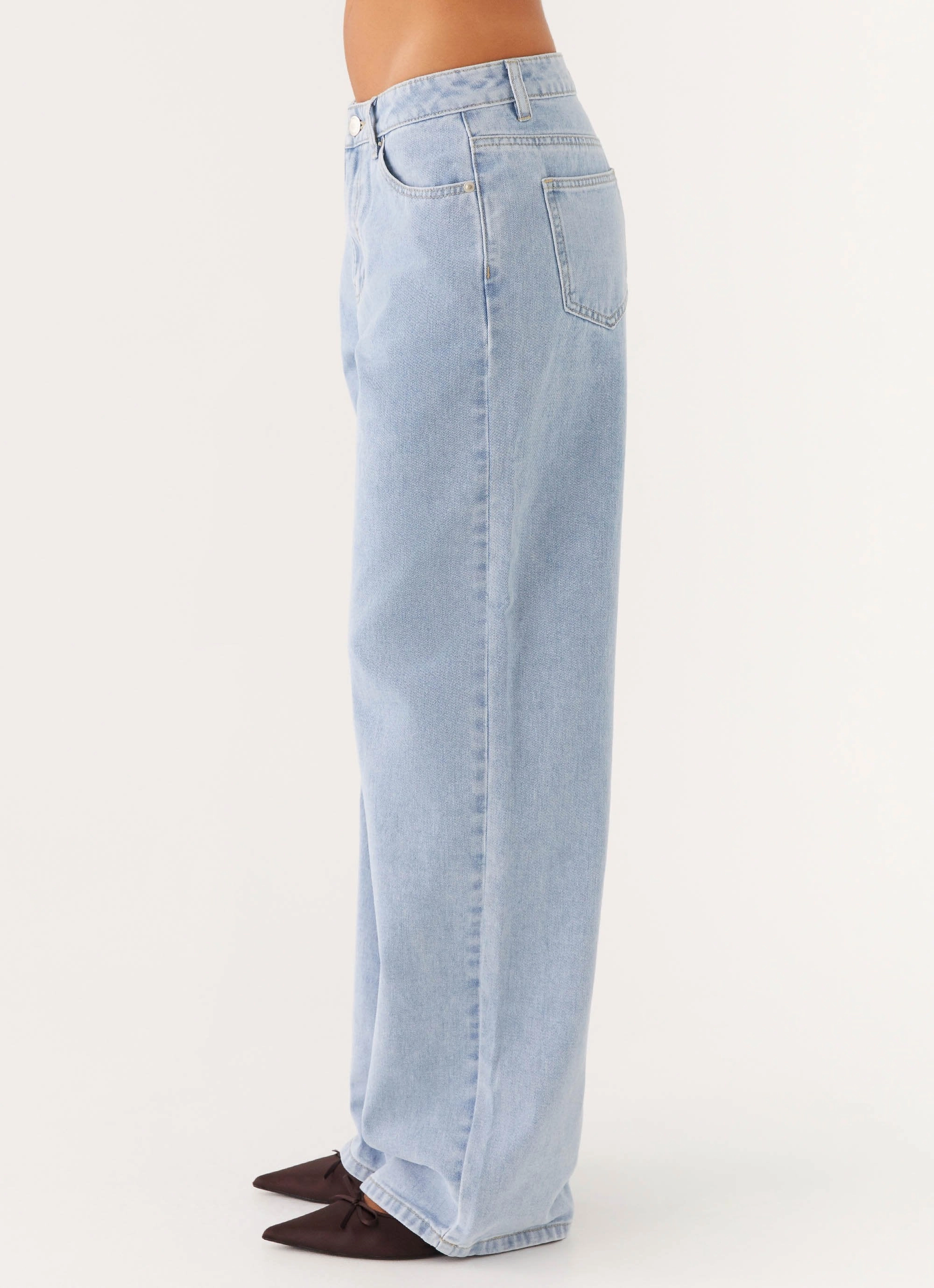 Core Movement anti slip grip Keanna Low Rise Denim Jeans - Sky