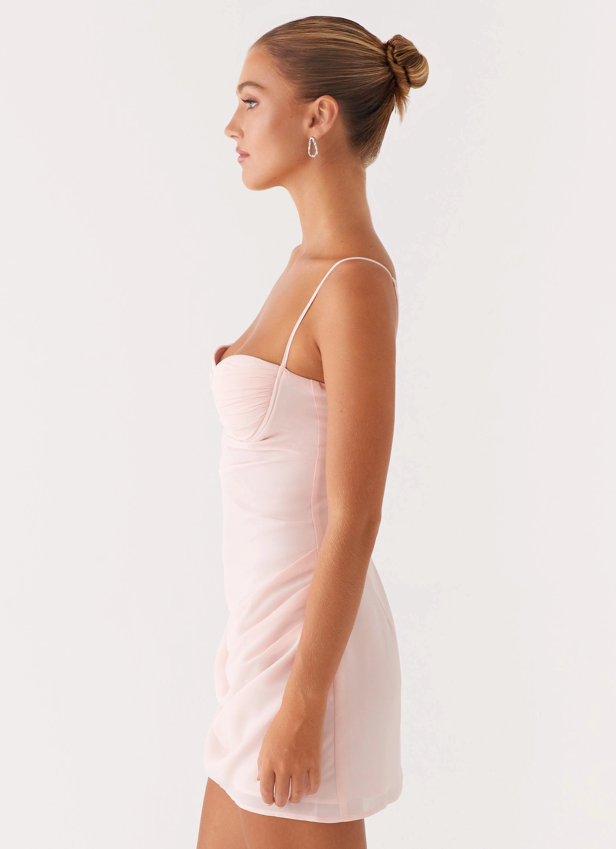 Keeks Mini Dress - Pink Minimalist Layering Polished and Elegant