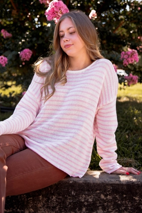 NaturalFiberBlend Garment Washed Finish Keep It Bright Sweater