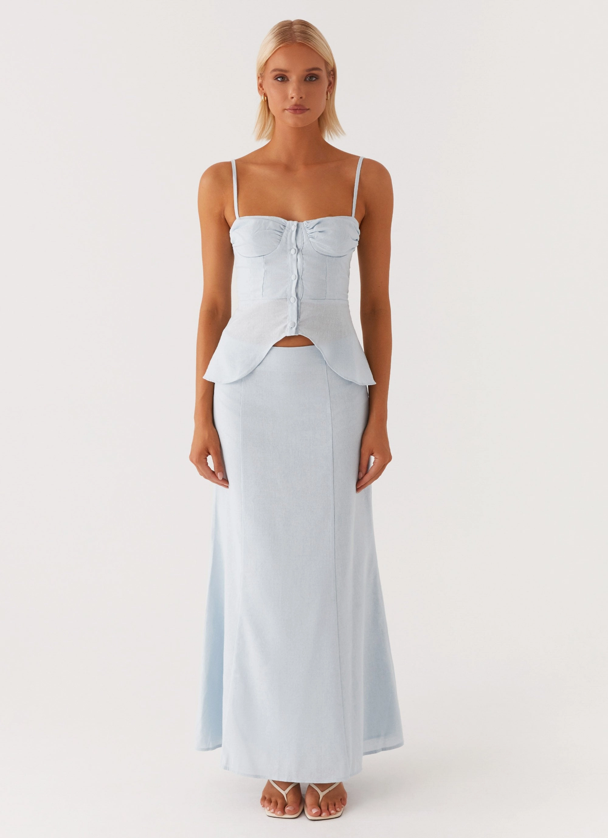 Keep Moving Maxi Skirt - Blue Weekend Adventure