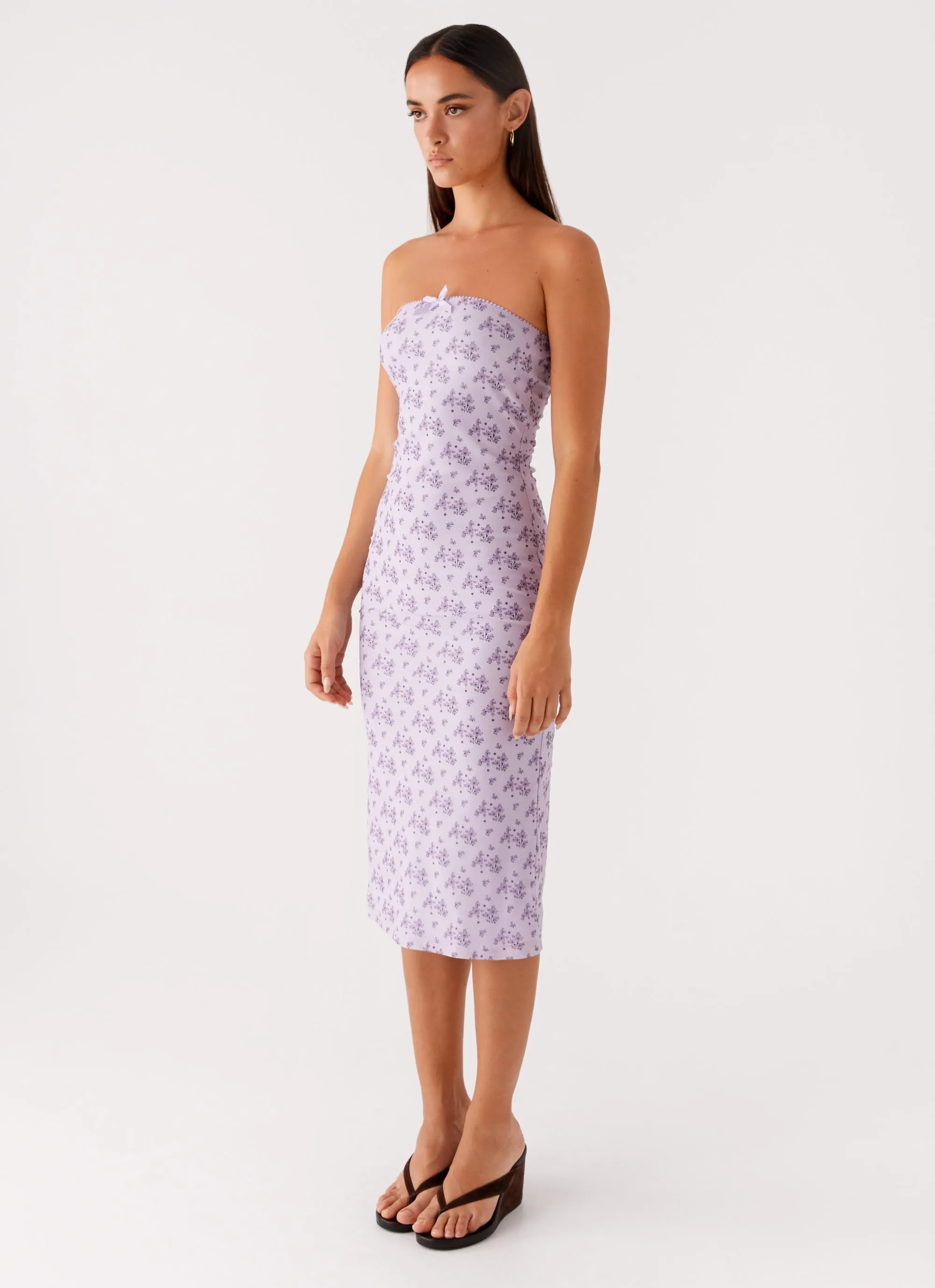 Keila Strapless Midi Dress - Lavender Meadow City Ready Soft Touch