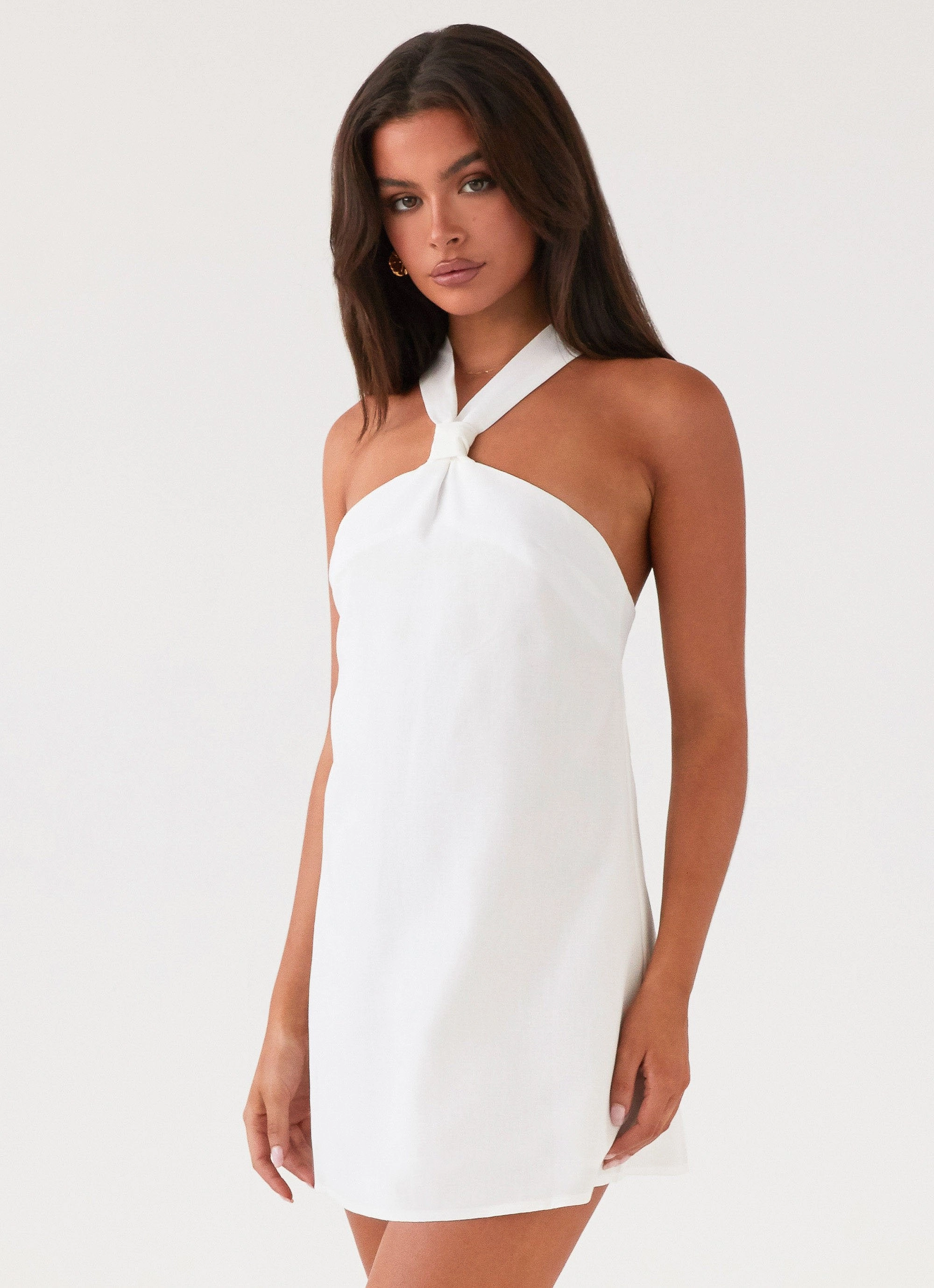 Keira Linen Mini Dress - White Bold colors Bold Fashion