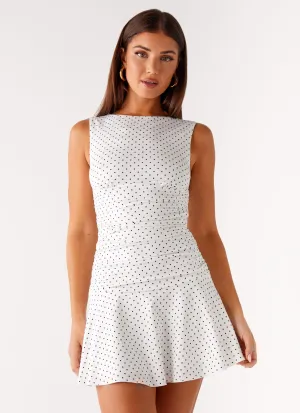 Comfy Design Cozy Energy Kelda Mini Dress - White Polka Dot