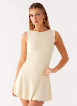Kelda Mini Dress - Yellow Timeless Fit Look Back Glow