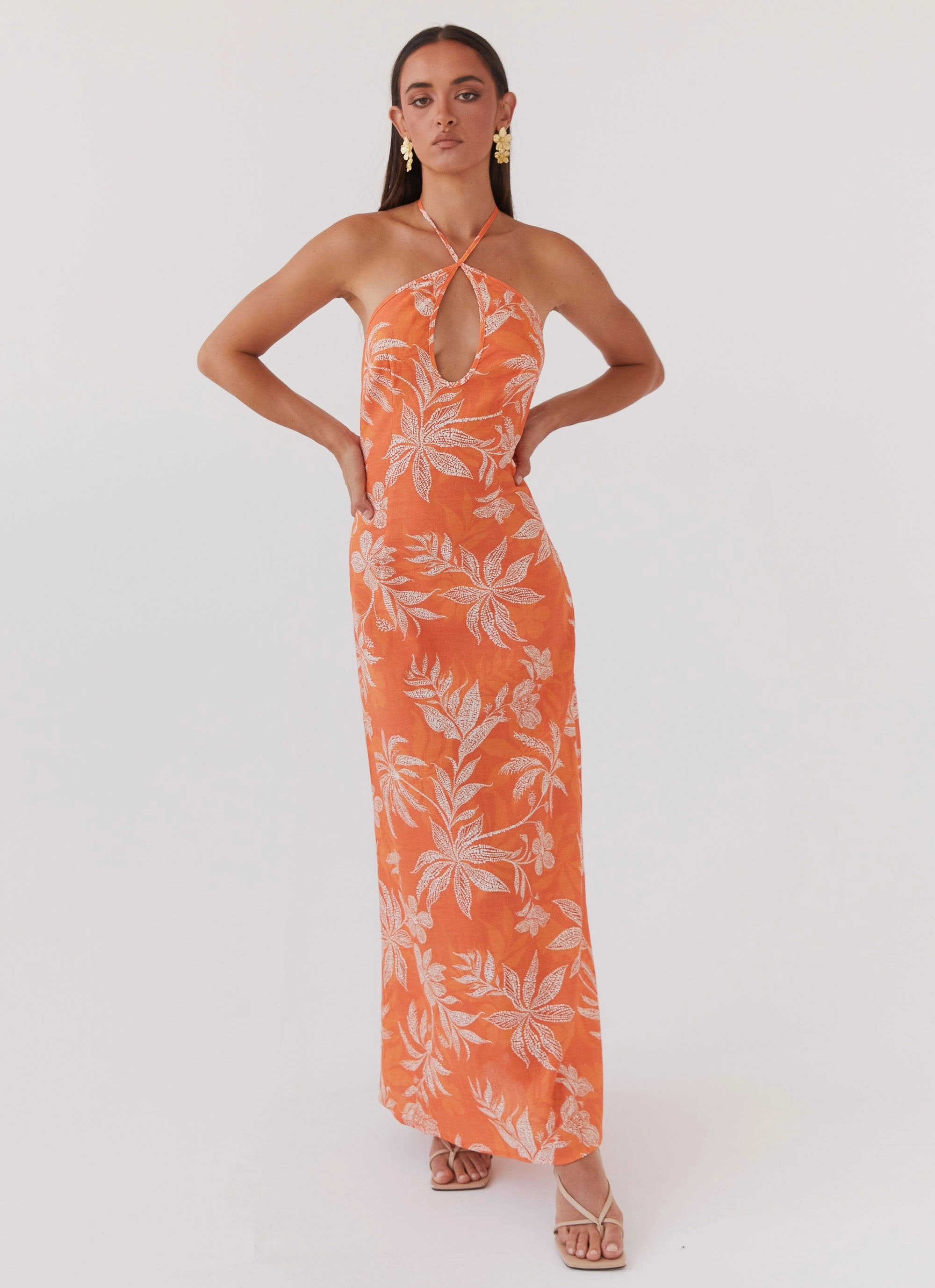 Keliegh Linen Maxi Dress - Tropic Sunset Body Positive Trendy Tailoring