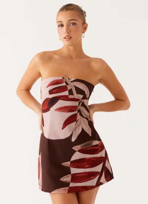 Kellen Mini Dress - Cinnamon Palm Effortless Look Weekend Style