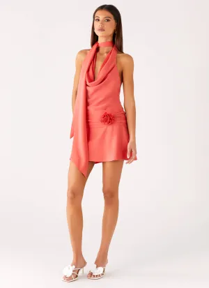 Lazy Pick Fashion-Forward Kenzie Mini Dress - Coral