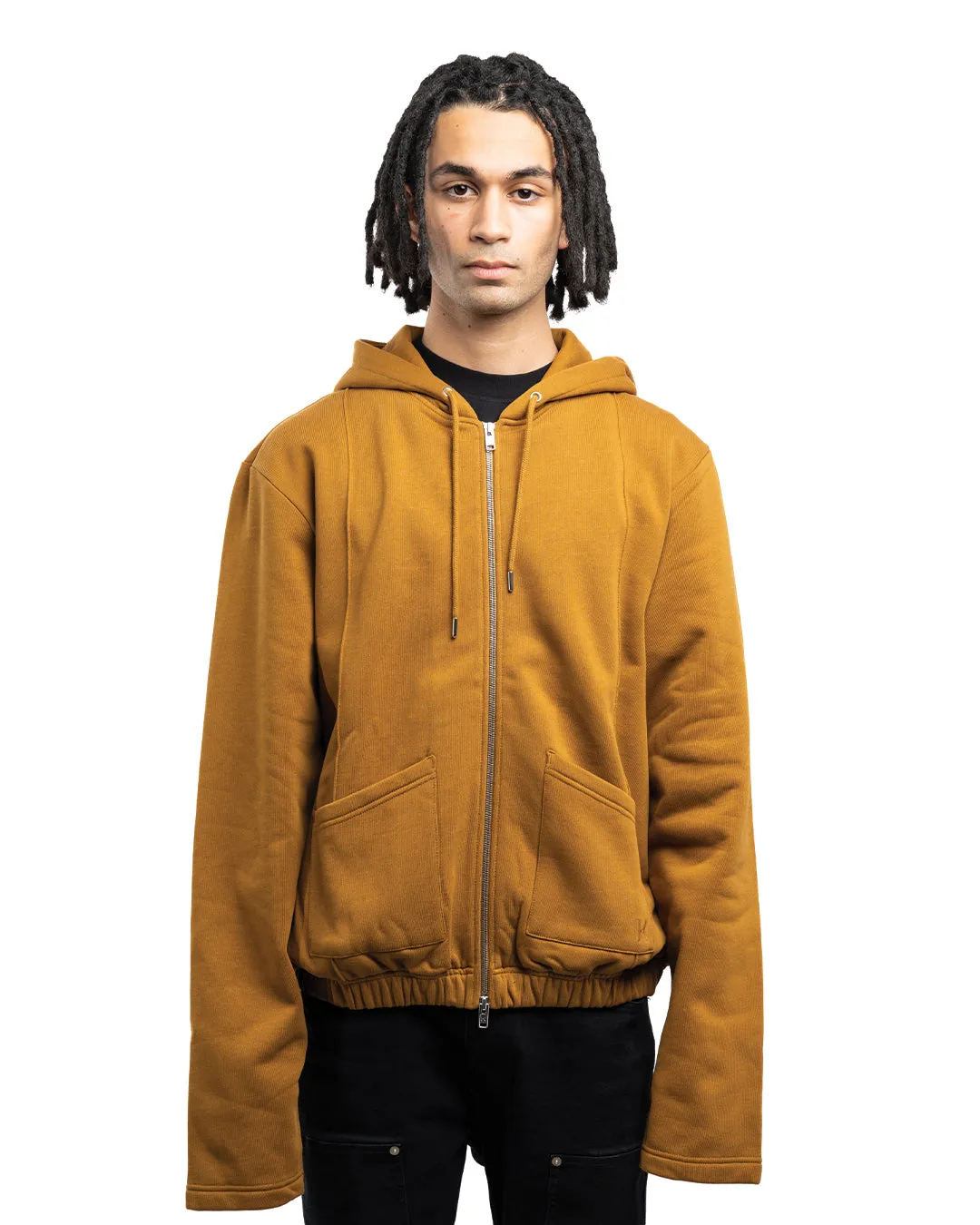 Kenzo Pintuck Zip Up Hoodie Tabacco